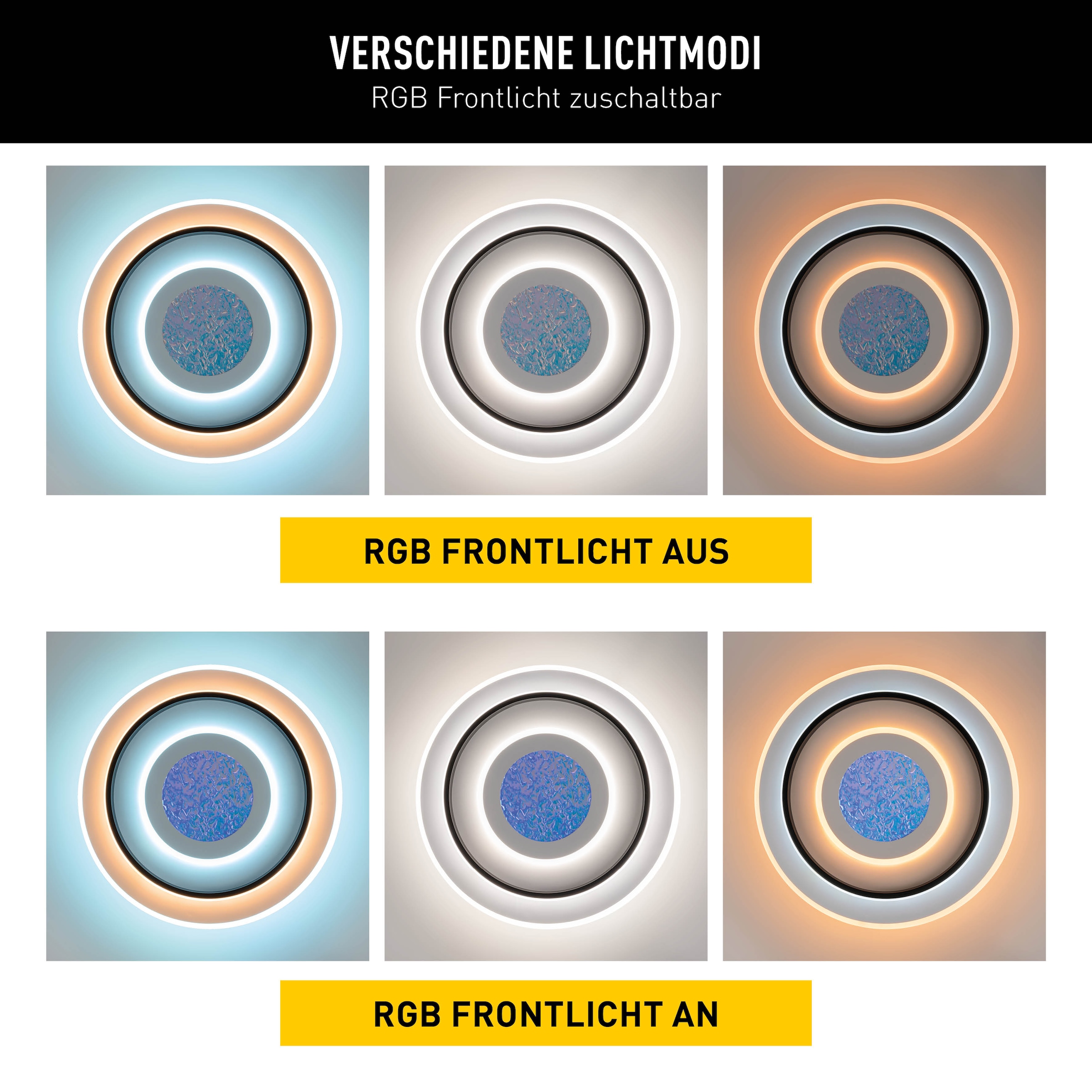 näve LED Deckenleuchte »Stelios« LED-Modul 1 Stk. RGB | warmweiß - kaltweiß dimmbar per IR-Fernbedienung, CCT, RGB, Memory, Nachtlicht, D: 45cm