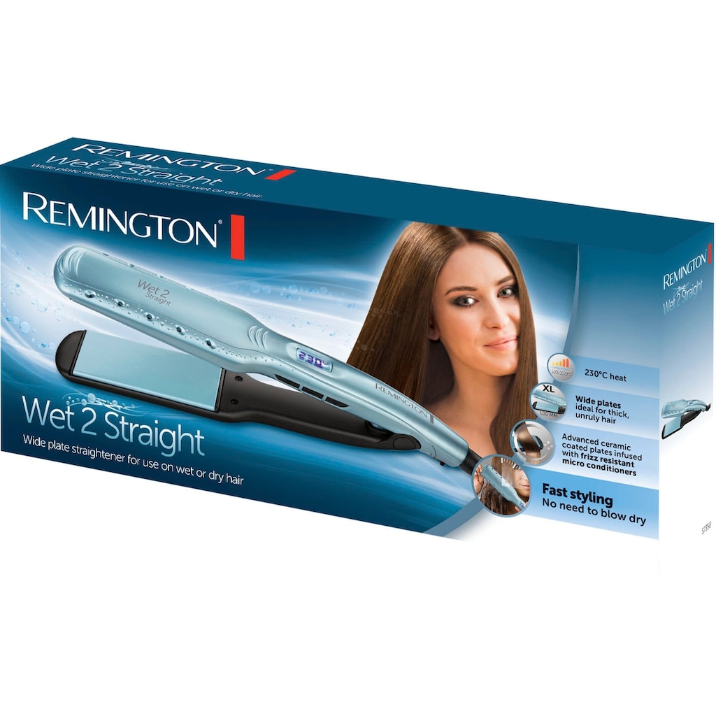 Remington Glätteisen »Wet2Straight, S7350, breiter Haarglätter«, Keramik-Beschichtung