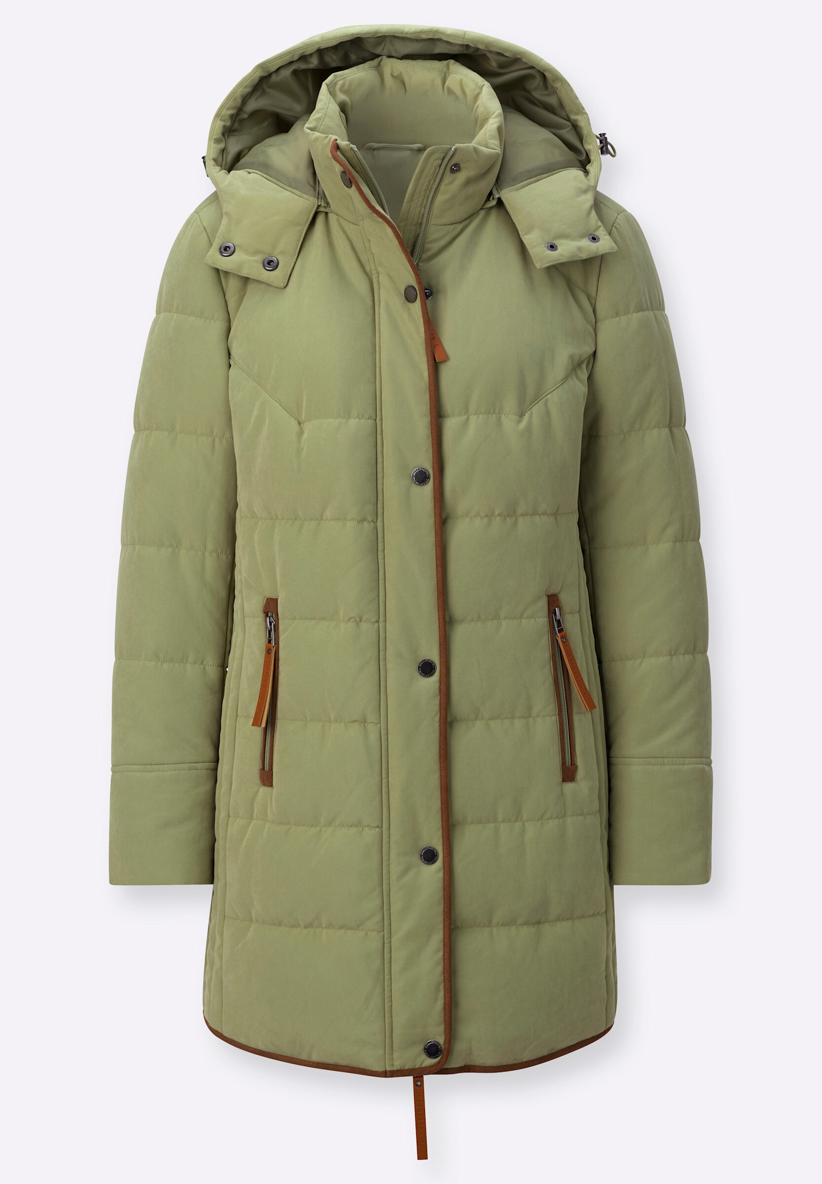 Witt Steppjacke »Steppjacke Longjacke mit Stehkragen und Kapuze« Abnehmbare Kapuze