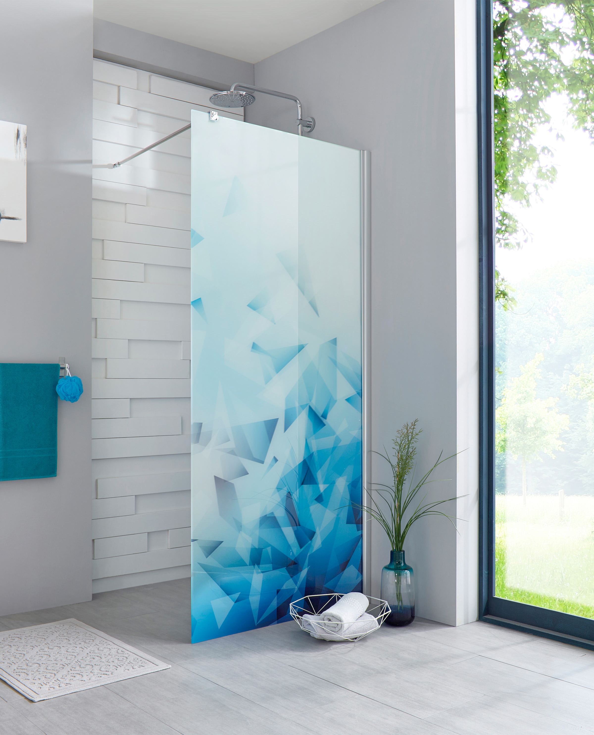 Walk-in-Dusche »Relax«, Breite 100 cm, Bildmotiv, Duschabtrennung