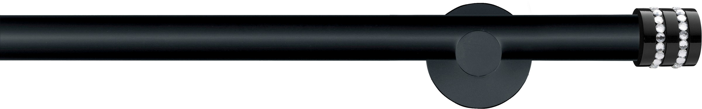 GARESA Gardinenstange »Black Miami«, 1 läufig-läufig, Wunschmaßlänge, inkl. je10 cm einen Ring + FH, Träger, Endknöpfe