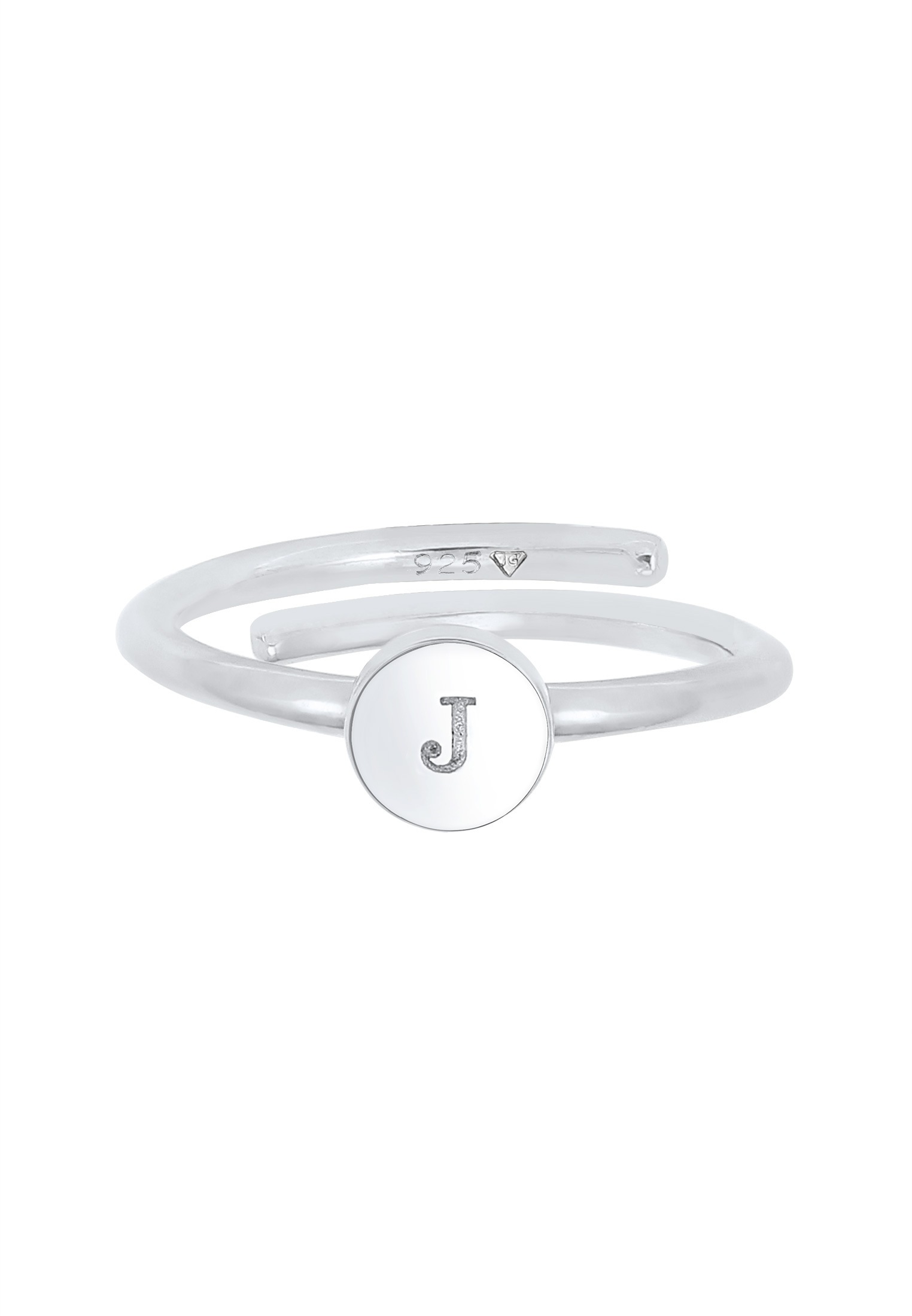 Elli Silberring »Ring Verstellbar Initiale Kreis 925 Sterling Silber«
