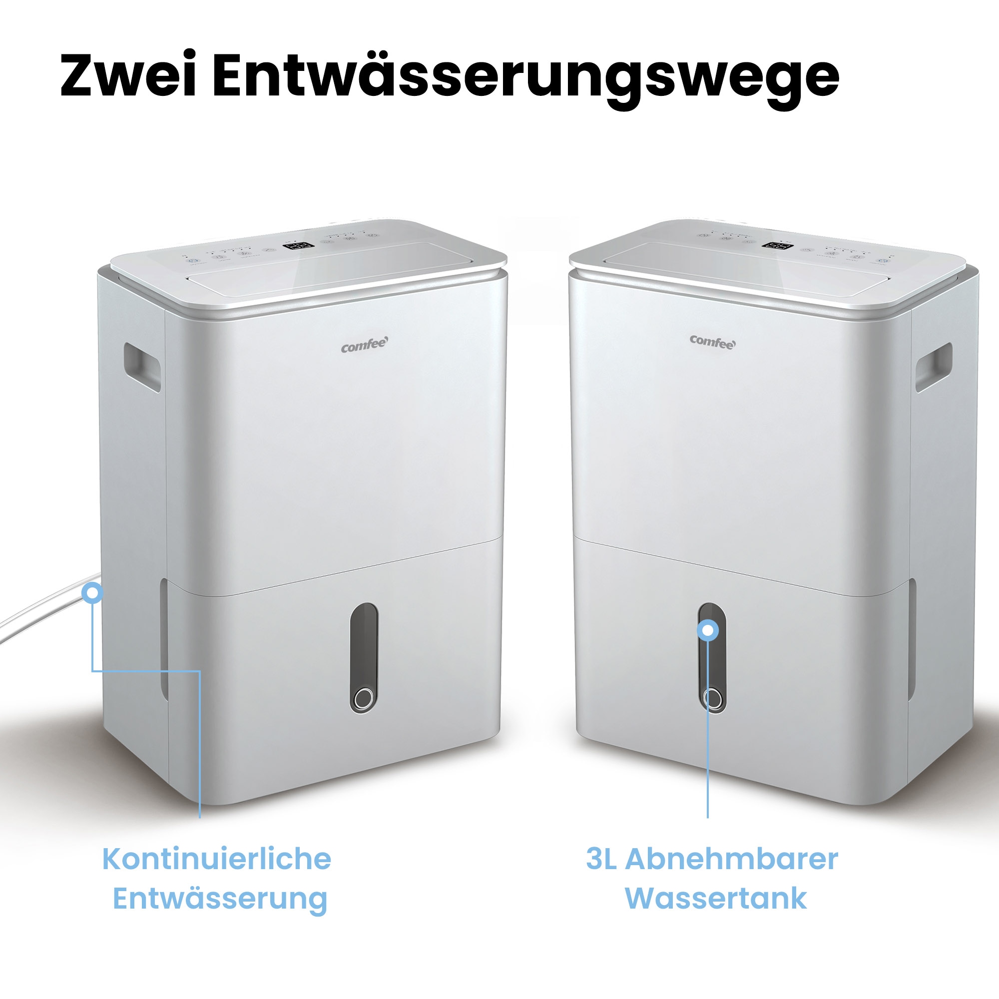 comfee Luftentfeuchter »»Easy Dry 20« geeignet für Räume mit bis zu 52 m²«, Entfeuchtung 20 l/Tag, Tank 3 l, mit Trocknermodus, App -und Sprachsteuerung