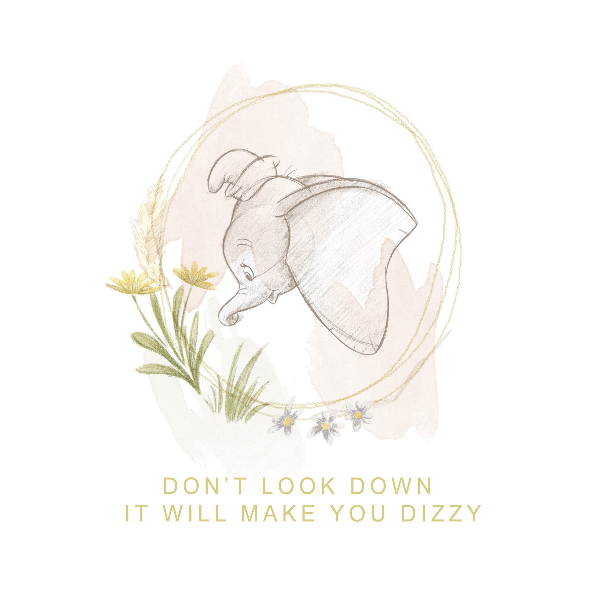 Komar Leinwandbild »Disney Dumbo Don't Look Down«, Disney, (1 St.), 40 x 40 cm (Breite x Höhe) - Kinderzimmer, Dekoration