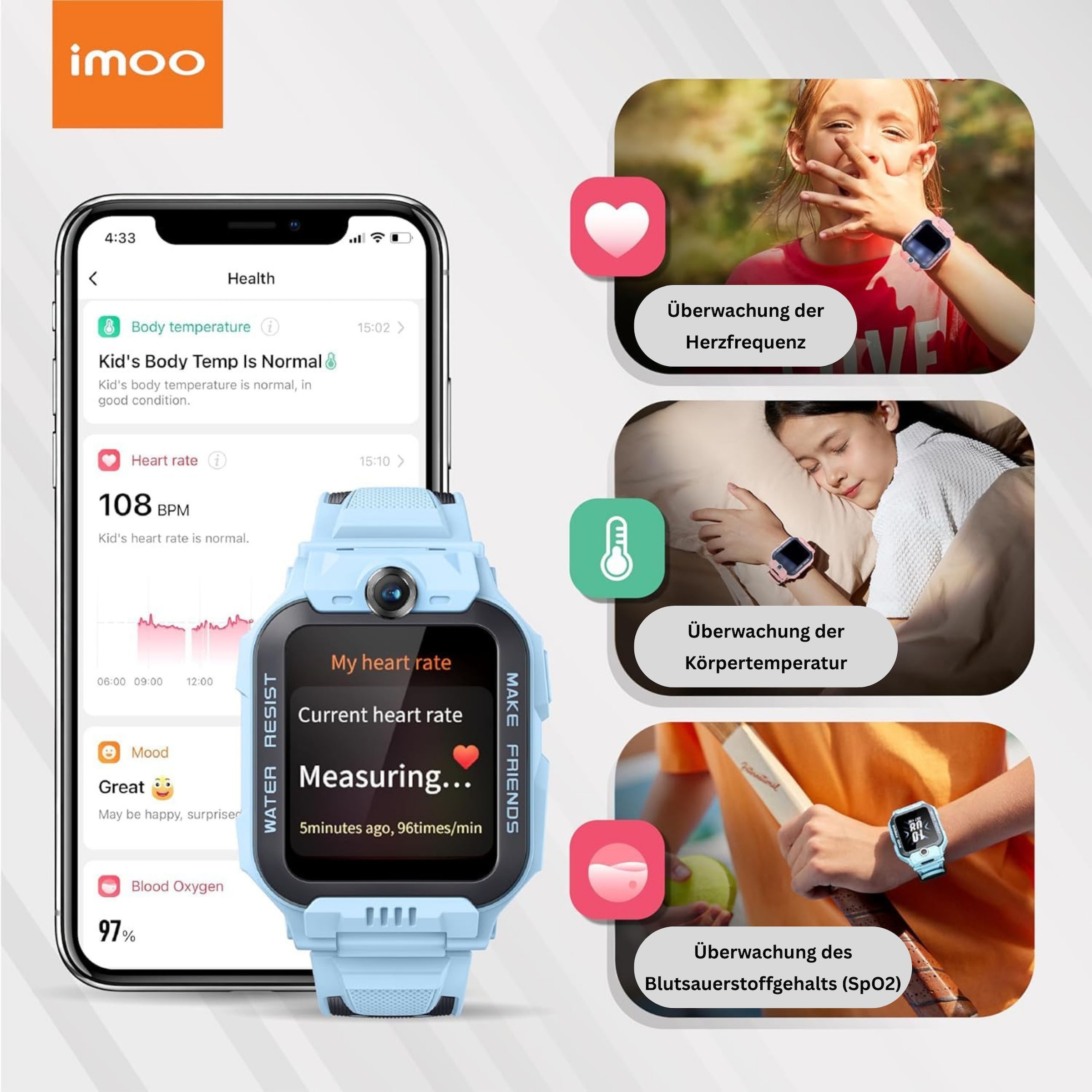 Imoo Smartwatch »Watch Phone Z7 Kinder« (3,3 cm / 1,3 ″) Mocor OS