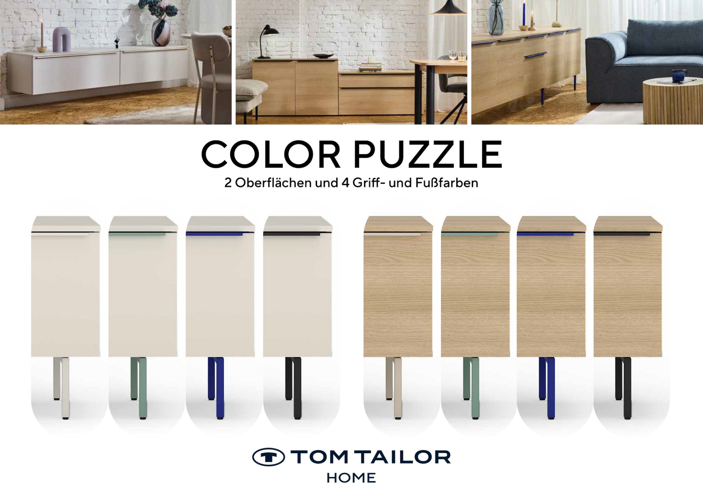 TOM TAILOR HOME Sideboard Lowboard, Breite 165 cm,3 Türen,1 Schublade, viel Stauraum