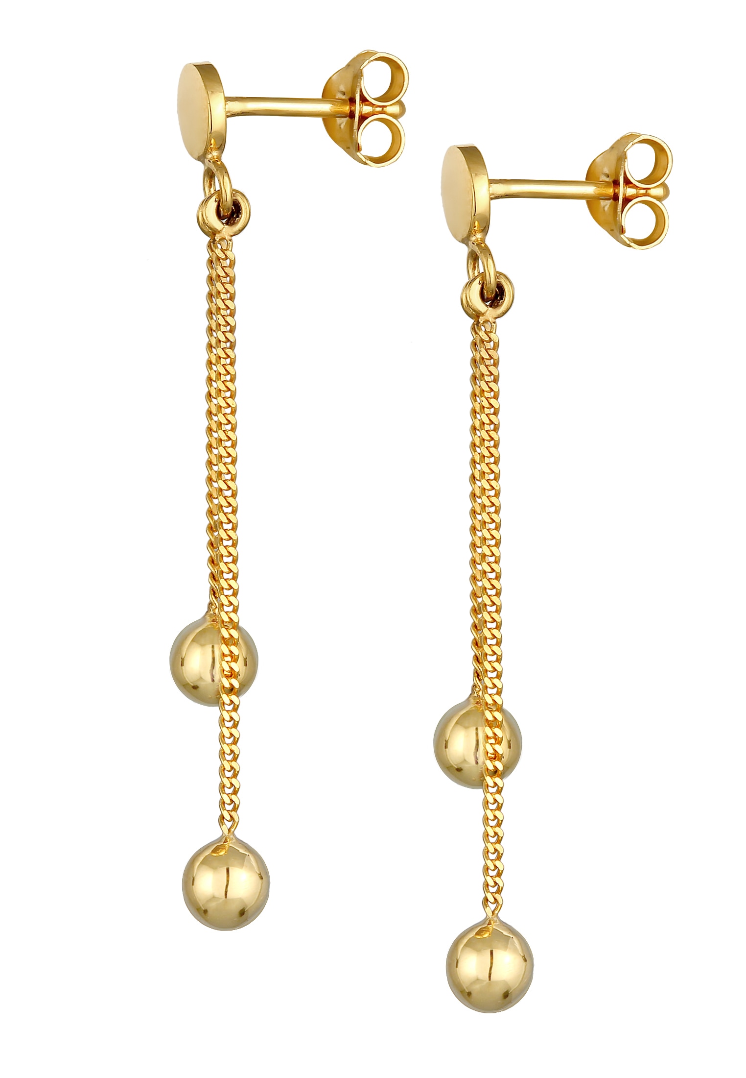 Elli Paar Ohrhänger »Ohrringe Stecker Plättchen Kugel Kette Geo Style 925 Silber«