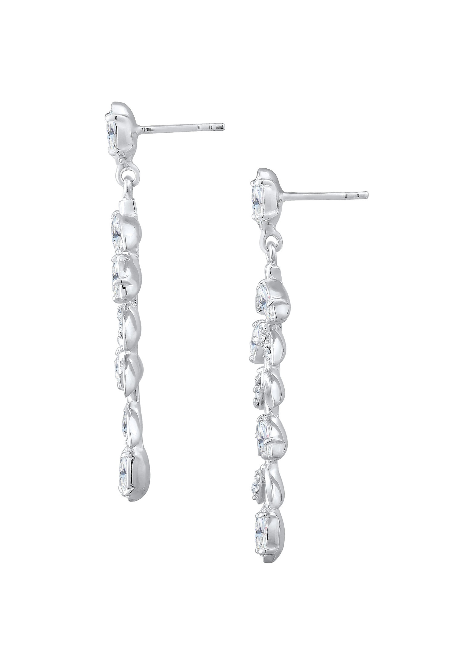 Elli Premium Paar Ohrhänger »Ohrringe Ohrhänger Blatt Glas Kristalle 925 Sterling Silber«