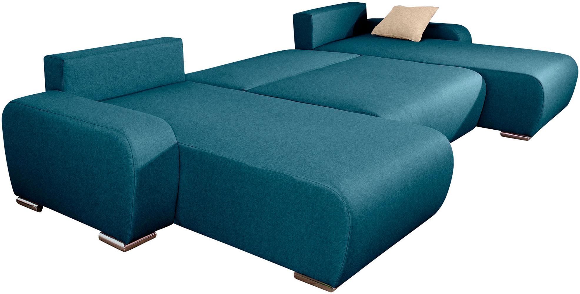 COLLECTION AB Wohnlandschaft »Paola U-Form, B: 314 cm« Schlaffunktion, Bettkasten & 4 Zierkissen, Federkern