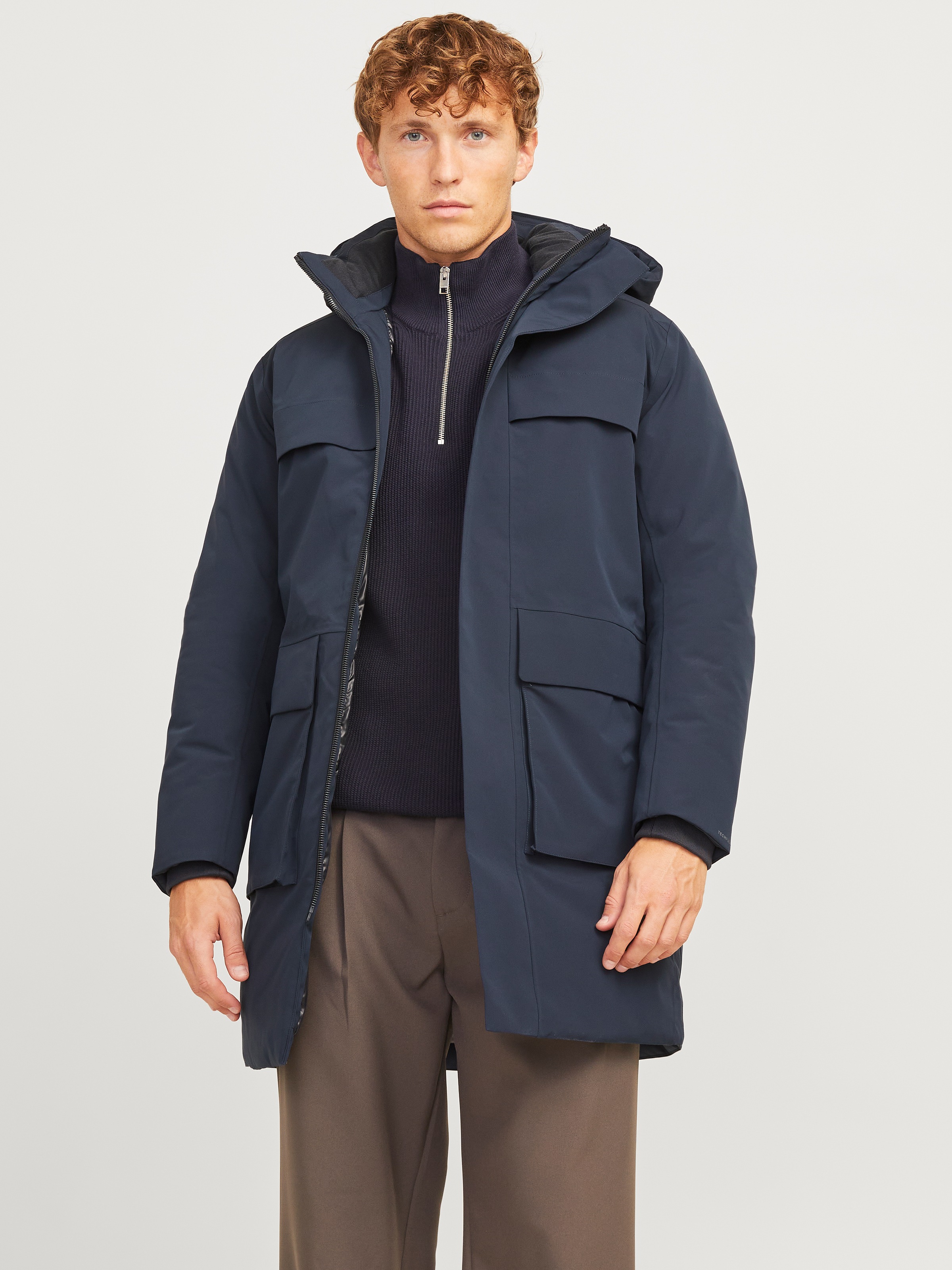 Jack & Jones Herren Parka »JPRBLAWAVE PARKA SN« mit Kapuze in blau, Größe XS
