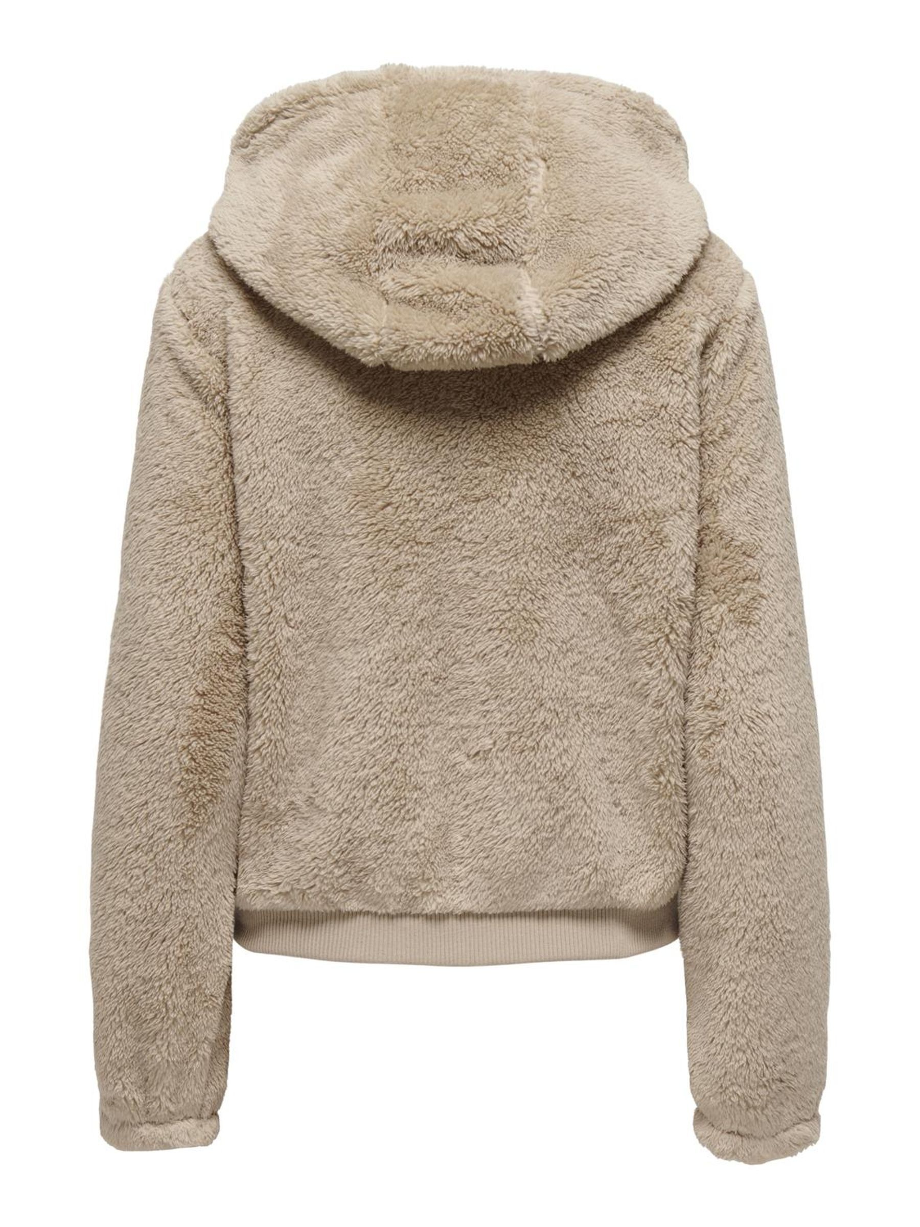 ONLY Kapuzenplüschjacke »ONLNEWANNA CONTACT SHERPA JKT OTW NOOS«, mit Kapuze