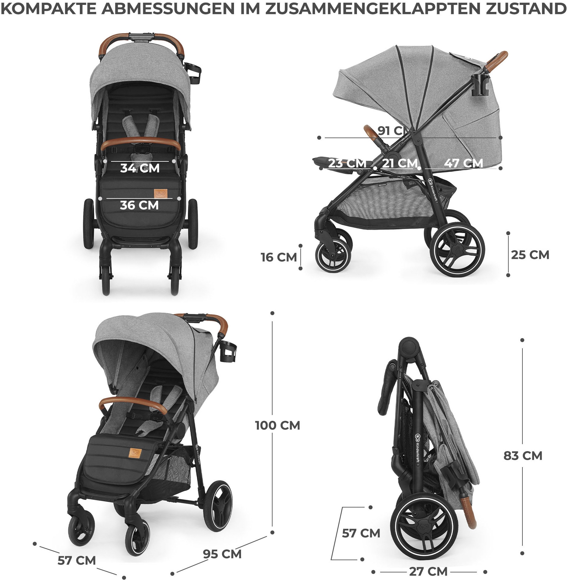 Kinderkraft Kinder-Buggy »GRANDE PLUS«, 22 kg