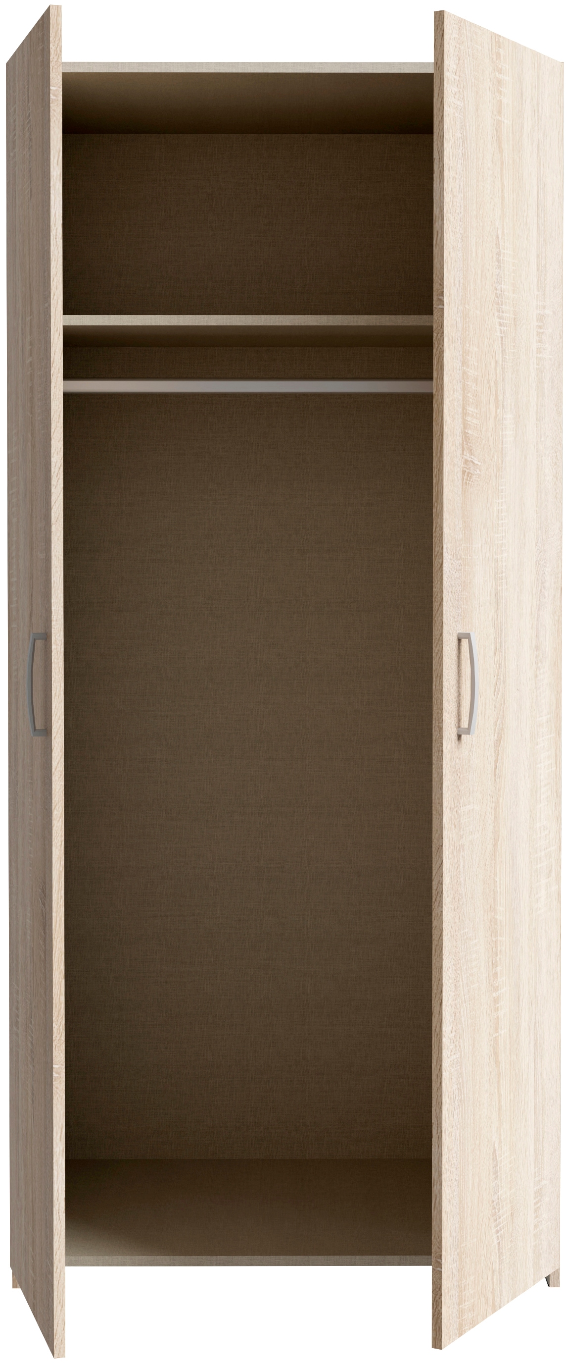 FORTE Kleiderschrank 2 Dekore, Mehrzweckschrank, Einlegeböden optional