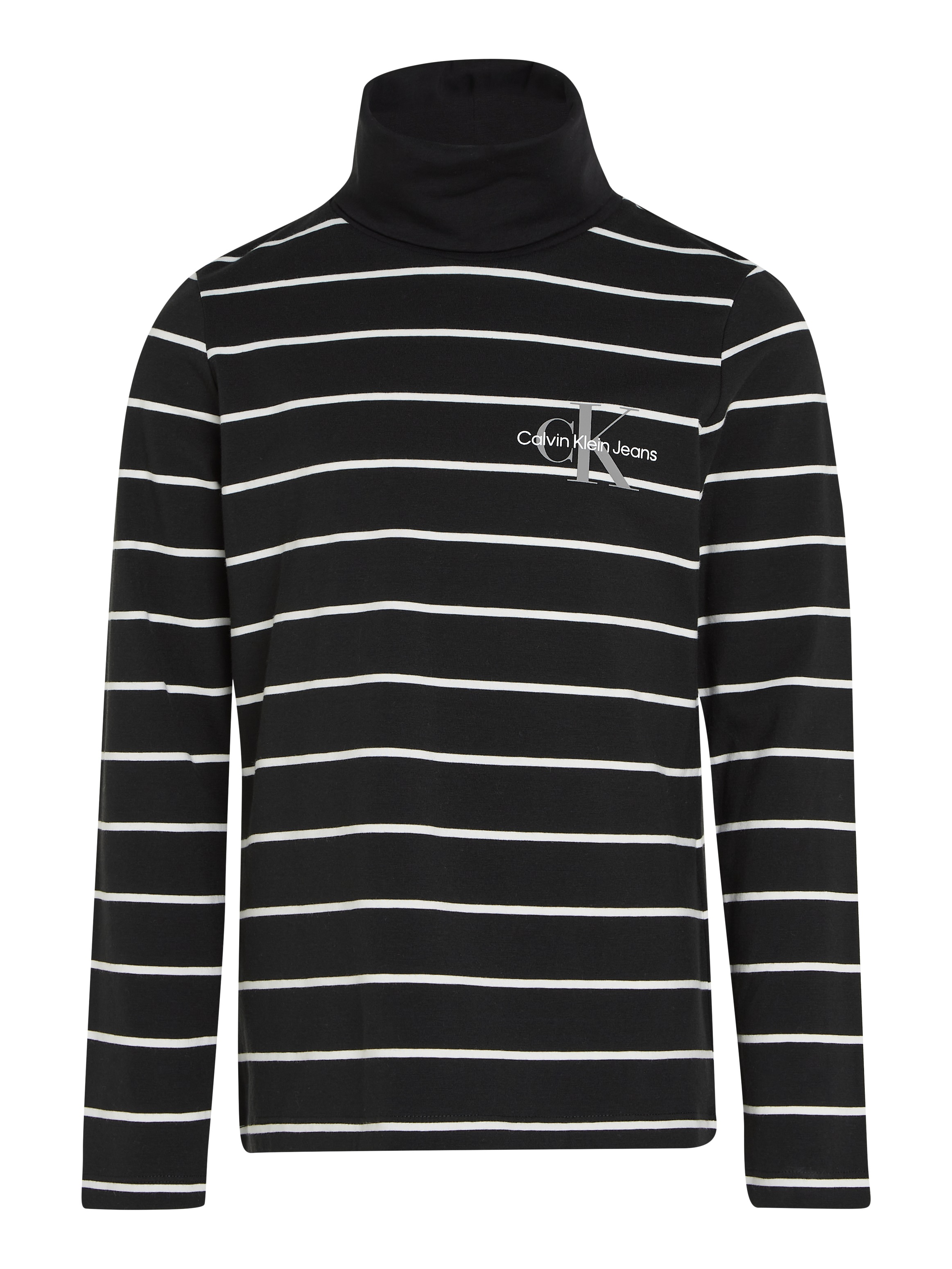 Calvin Klein Jeans Rollkragenshirt »Slim Roll Neck Stripe Ls T-Shirt«, für Kinder bis 16 Jahre und mit Logoschriftzug