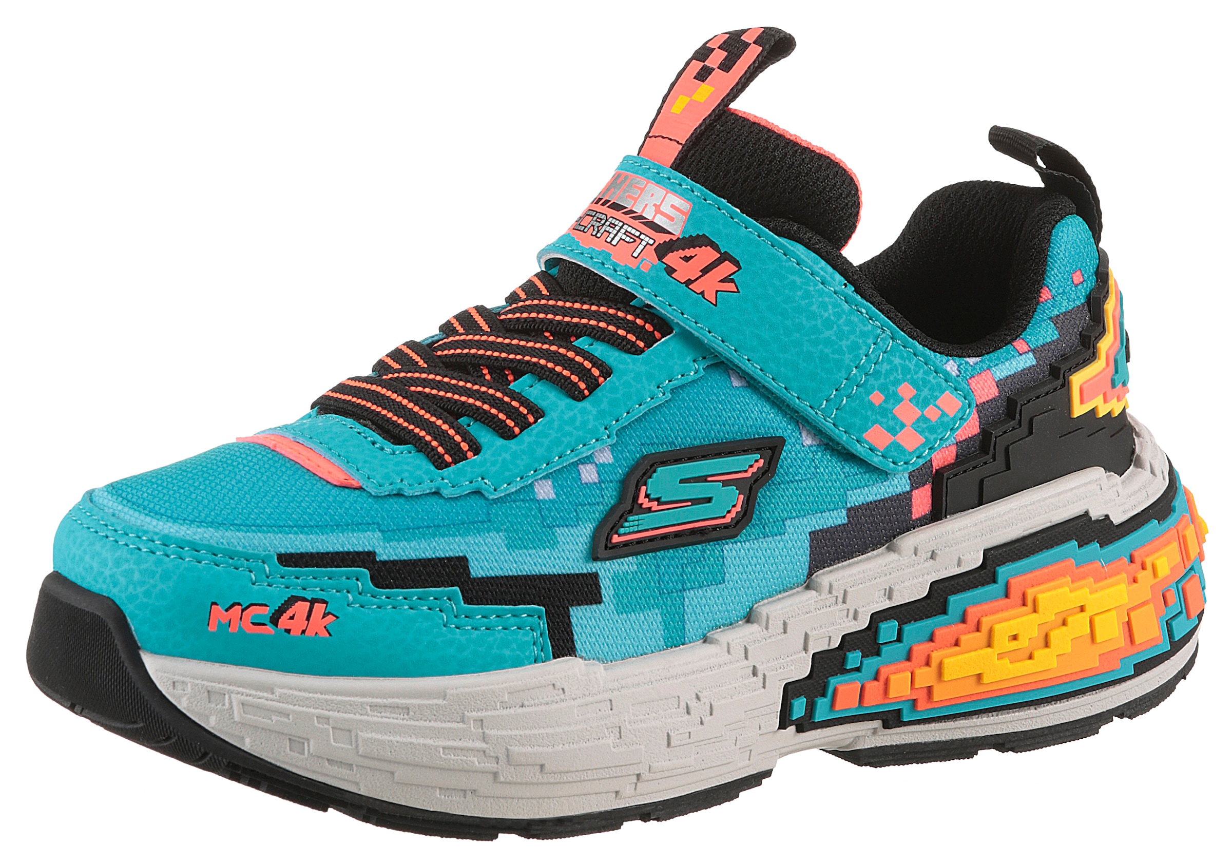 Skechers Sneaker »MEGA-CRAFT 4K«, Klettschuh im coolen Pixel-Look, Größenschablone zum Download