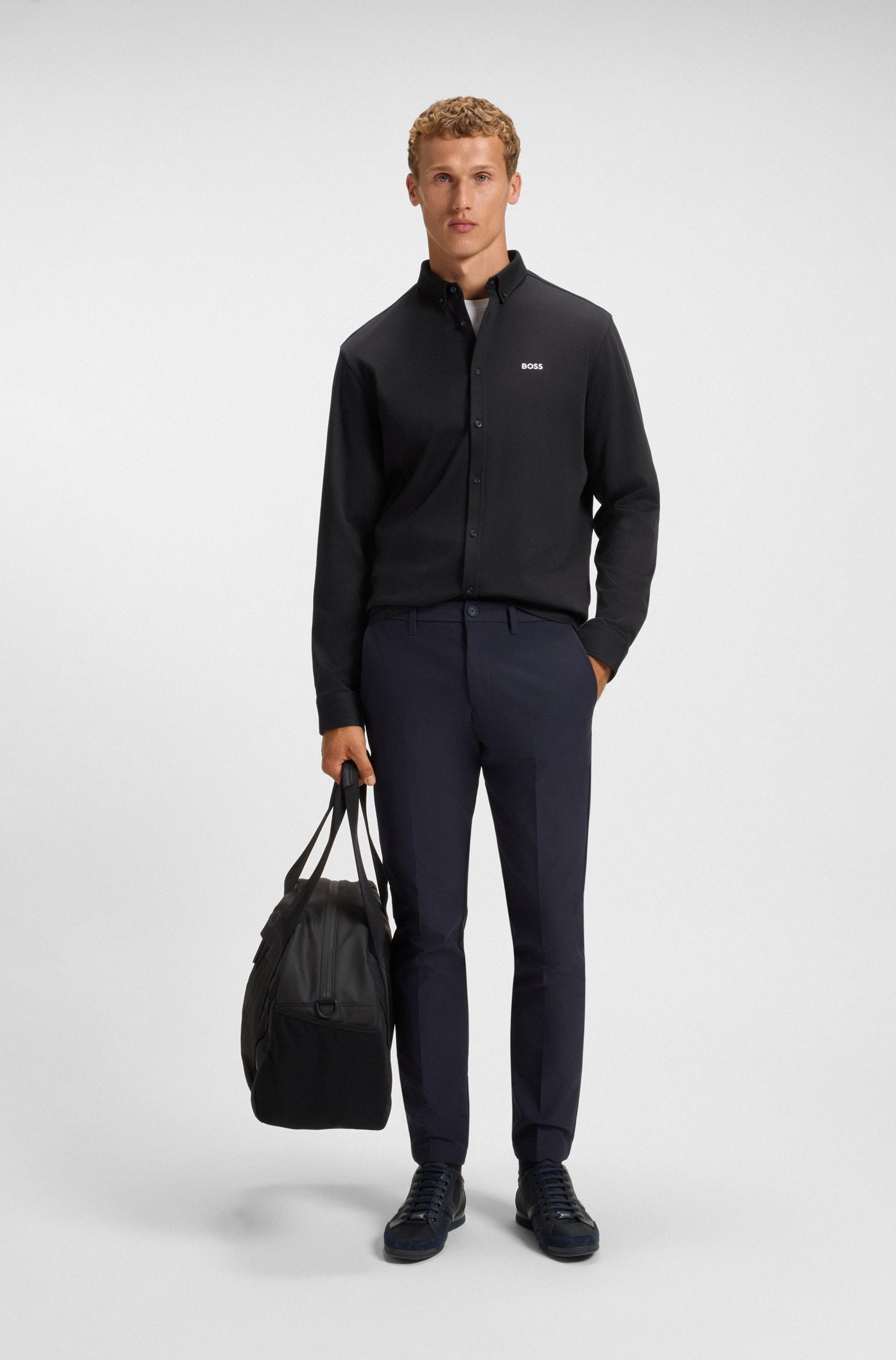 BOSS GREEN Langarmhemd »B Motion L«, softe Baumwolle, Vier-Wege-Stretch, knitterfrei