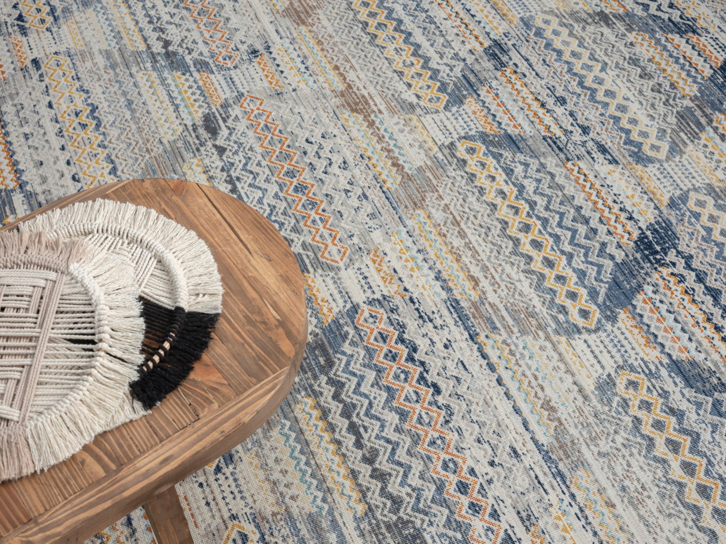 Myflair Möbel & Accessoires Teppich »Aurora 1« rechteckig 2 mm Höhe Flachgewebe, im modernem Used Look, superflach, weich durch Microfaser