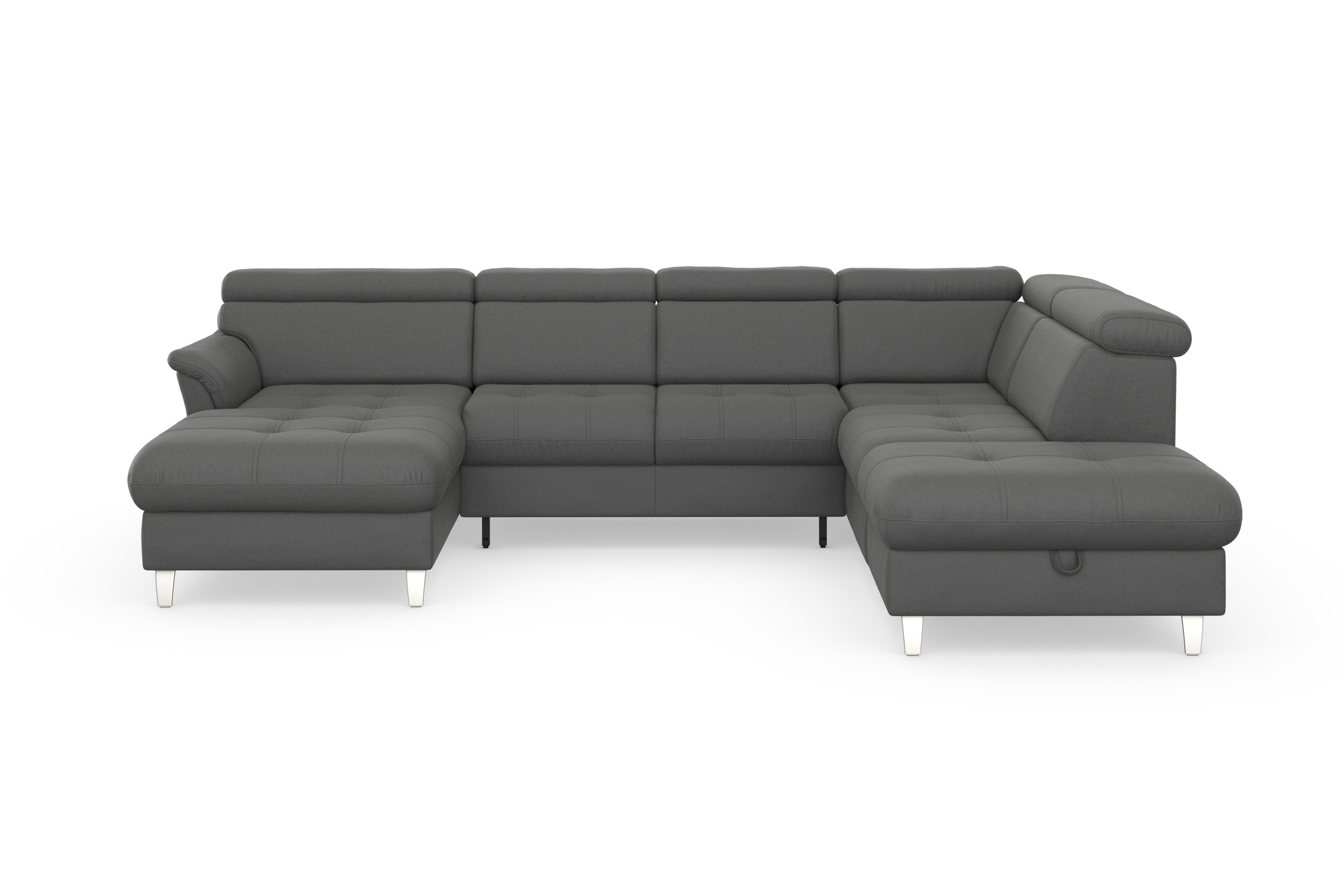 sit&more Wohnlandschaft »Marano U-Form«, inklusive Kopfteilverstellung, wahlweise mit Bettfunktion, Bettkasten
