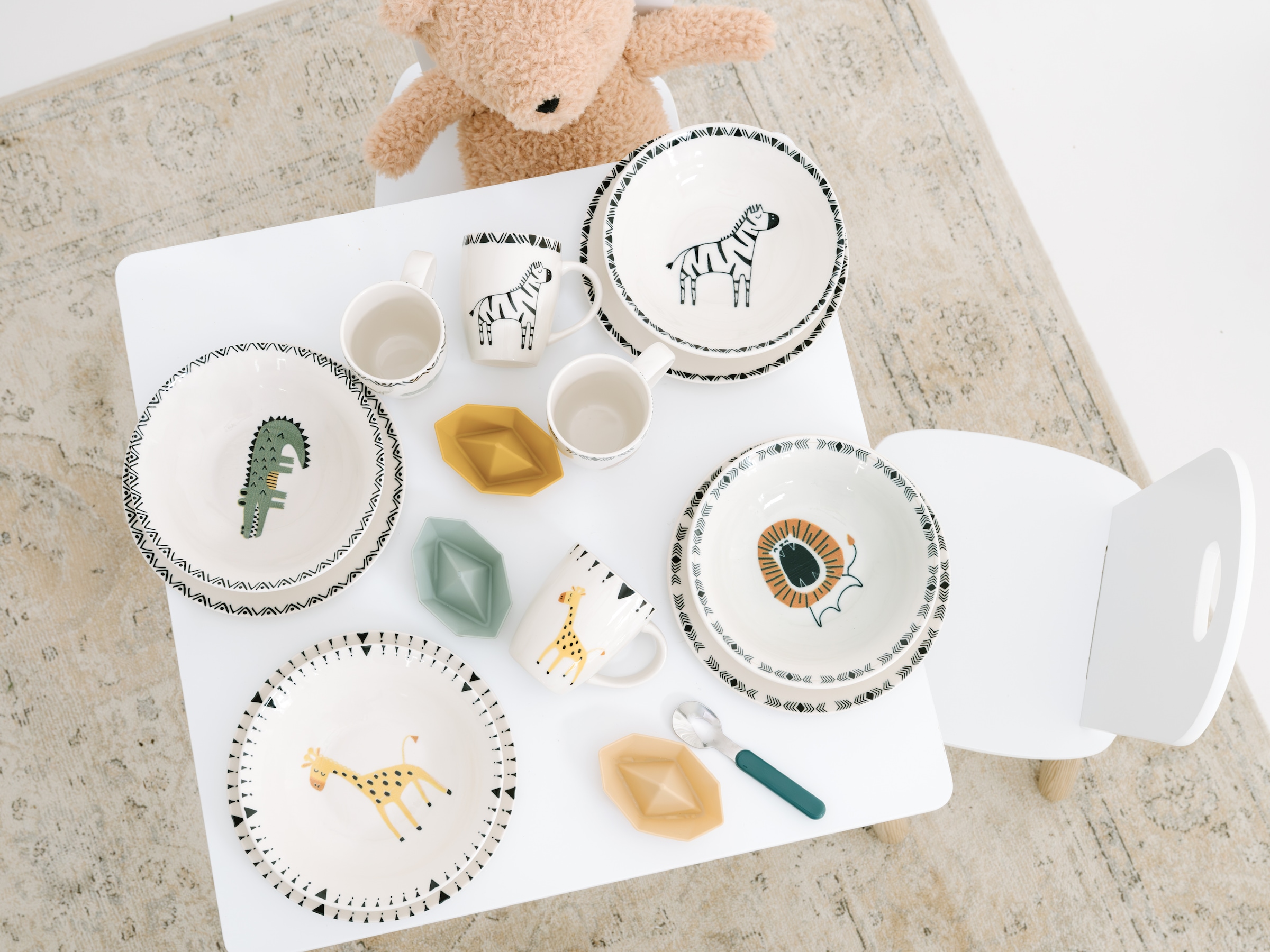 CreaTable Becher »Safari, Becher-Set 4-tlg.« Tiermotive, skandinavischer Stil, Ethno-Style Motive