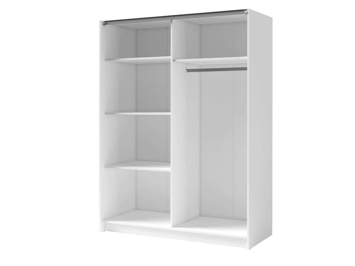 INOSIGN Kleiderschrank »Kleiderschrank Camden mit Spiegel, 4 Einlegeböden und Kleiderstange«, Garderobe mit 2 Schwebetüren und Lamellen, BxHxT 200,2x198,5x61,6 cm