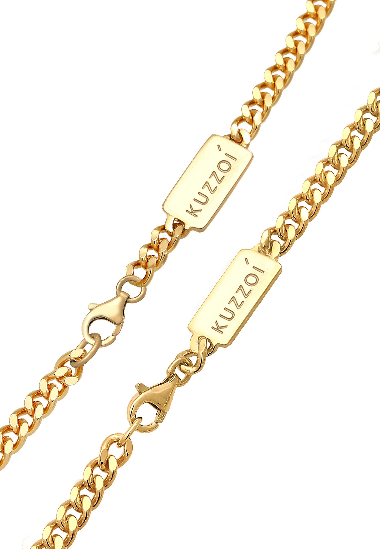 Kuzzoi Ketten und Armband Set »Schmuckset Panzerketten Armband und Kette Basic 925 Silber«