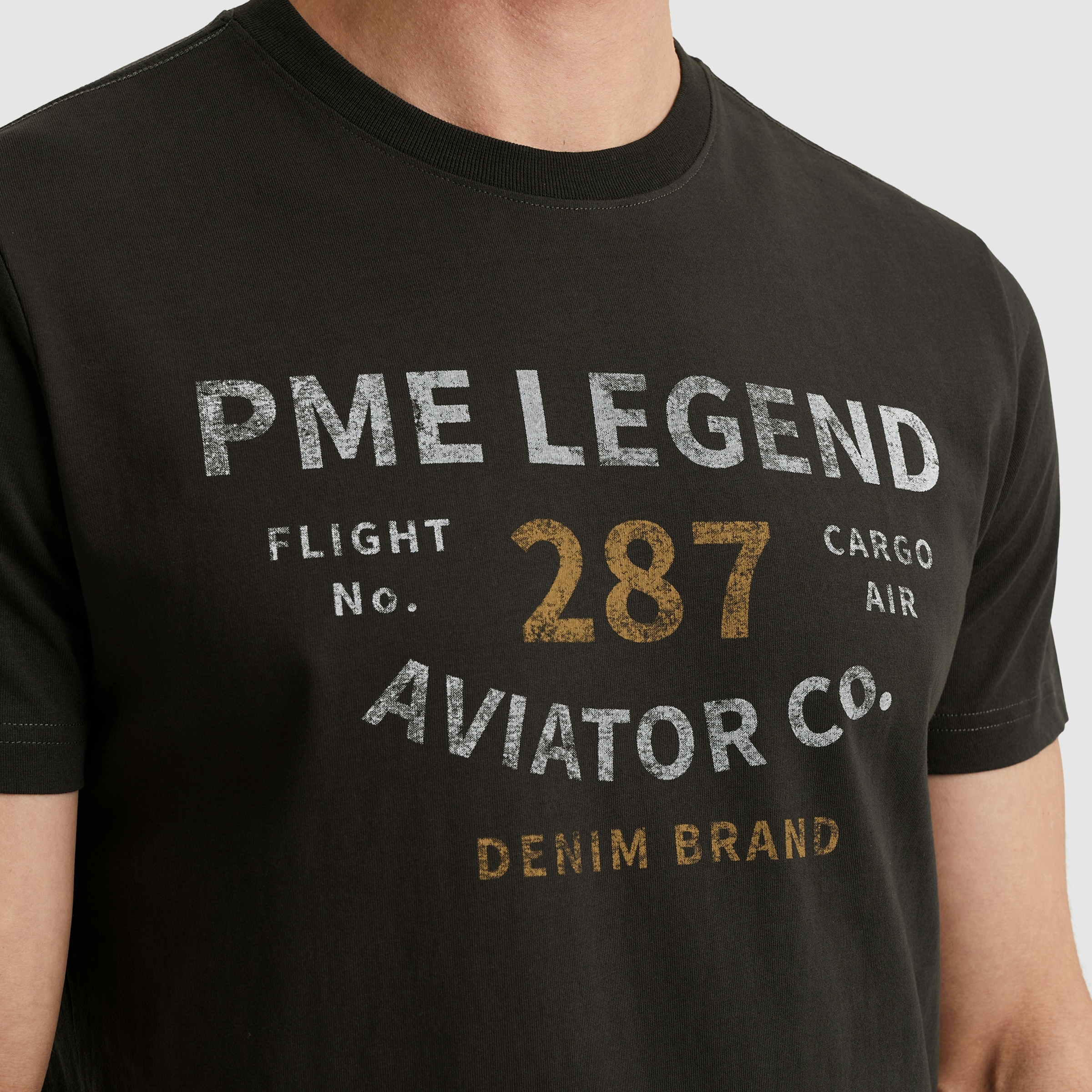 PME LEGEND T-Shirt »Short sleeve r-neck open end jersey«, mit Logo-Print
