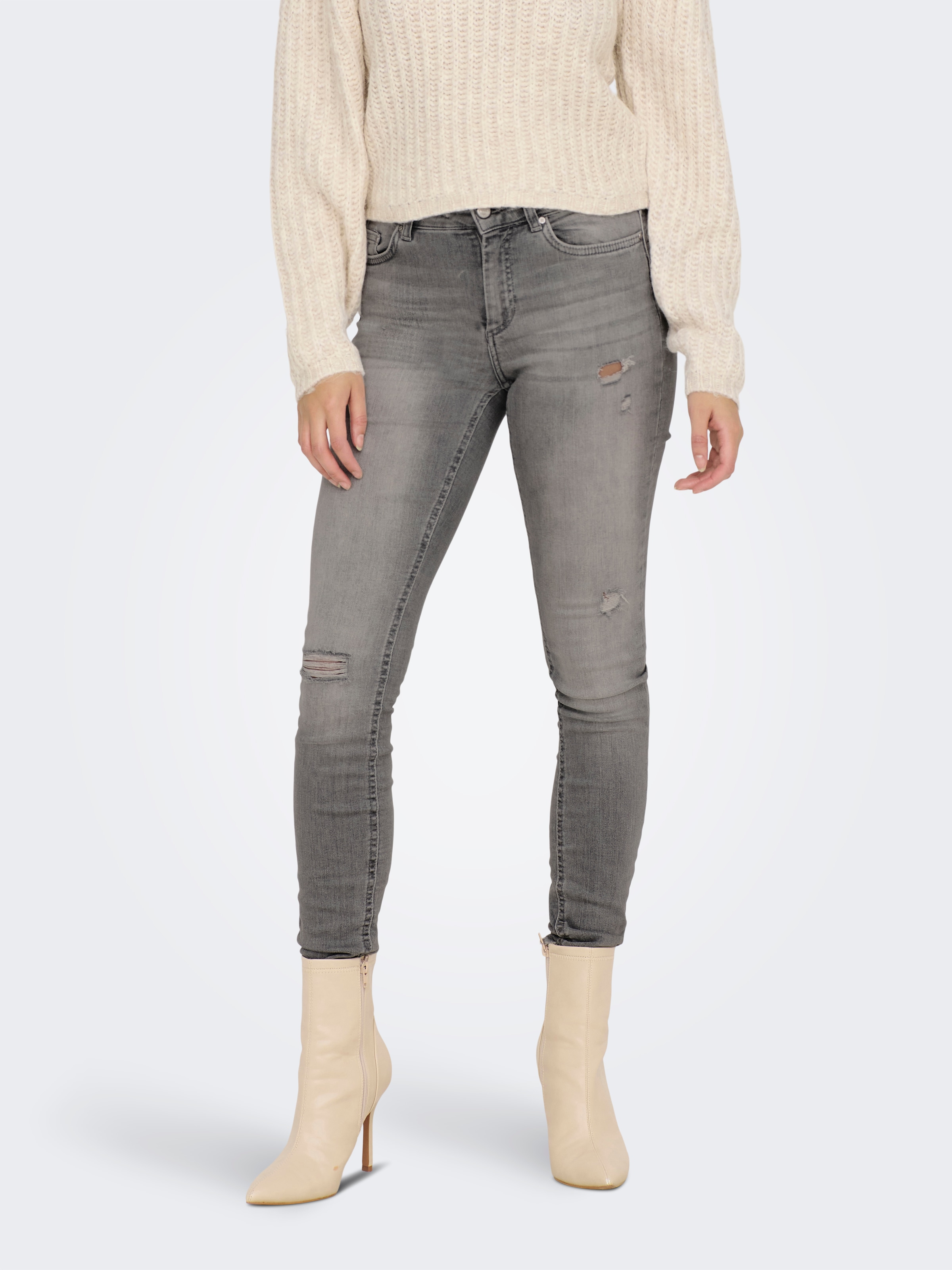 ONLY Skinny-fit-Jeans »ONLBLUSH MID SK AK RW DST DNM REA724NOOS« mit Destroyed Effekt