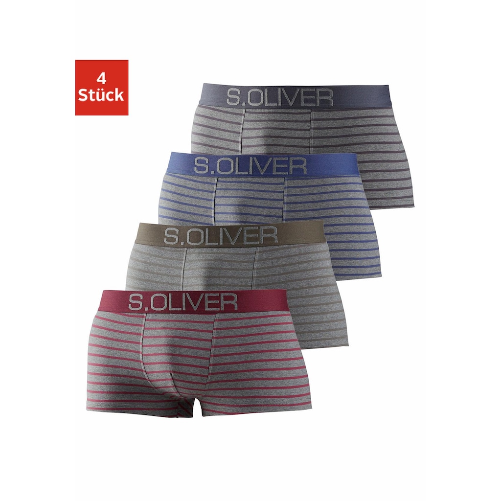 s.Oliver Boxershorts, (Packung, 4 St.)