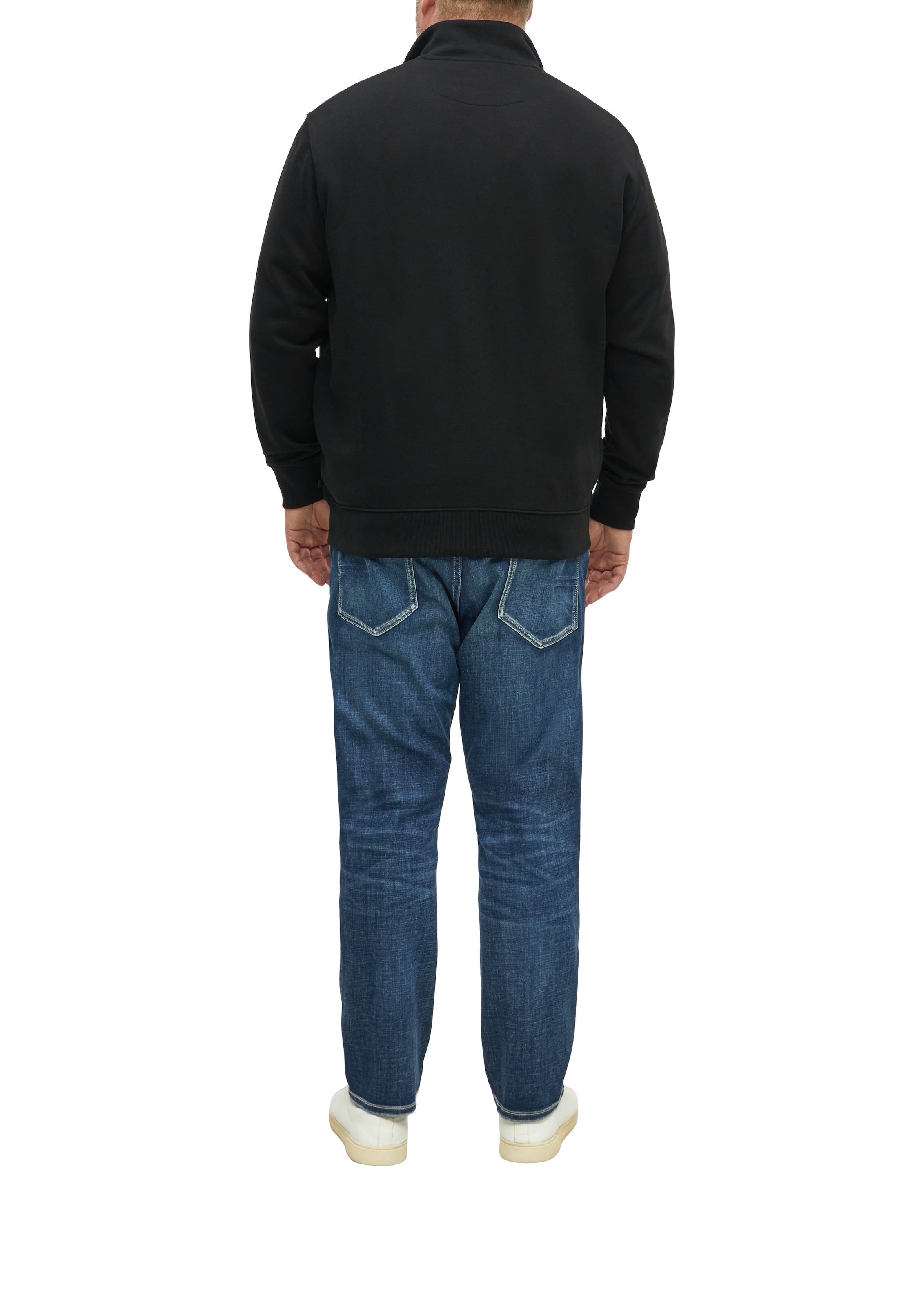 s.Oliver Men Big Sizes Sweatjacke mit Reißverschluss und Stehkragen