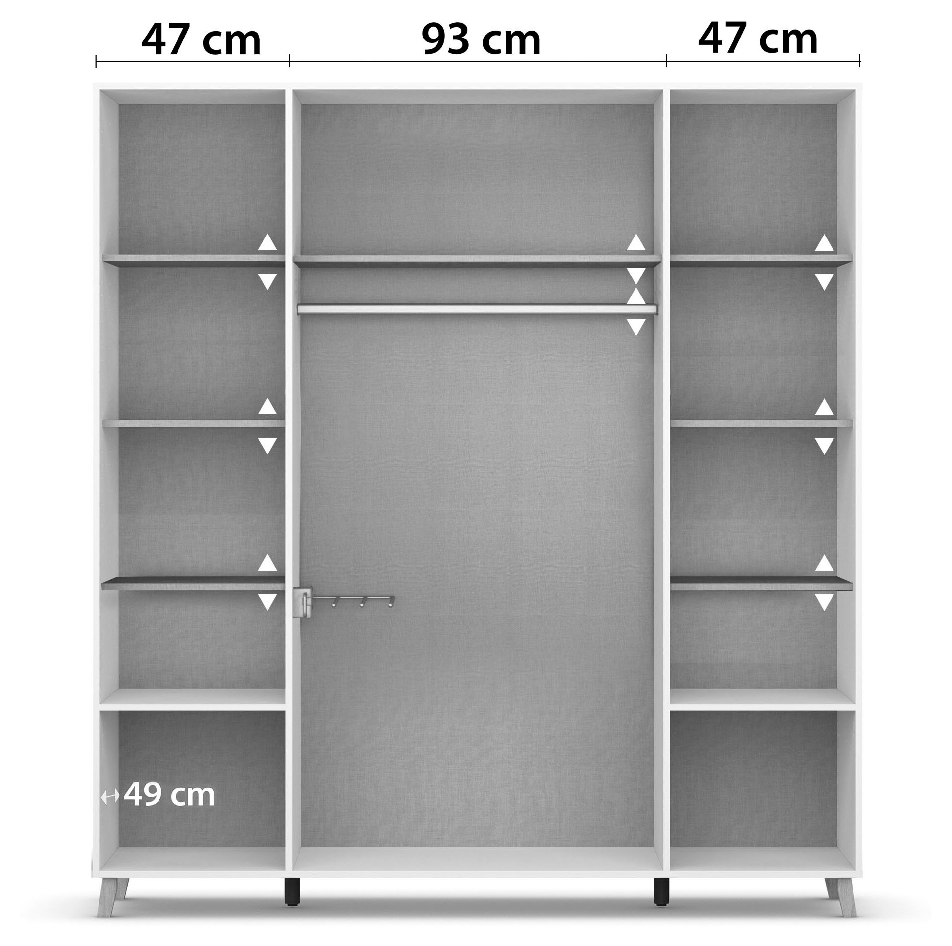 rauch Drehtürenschrank »Kleiderschrank Schrank Garderobe Wäscheschrank SHINJO«, (in 3 verschiedenen Ausstattungen BASIC/CLASSIC/PREMIUM), Griffe und Füße aus Massivholz mit 2 Schubladen MADE IN GERMANY