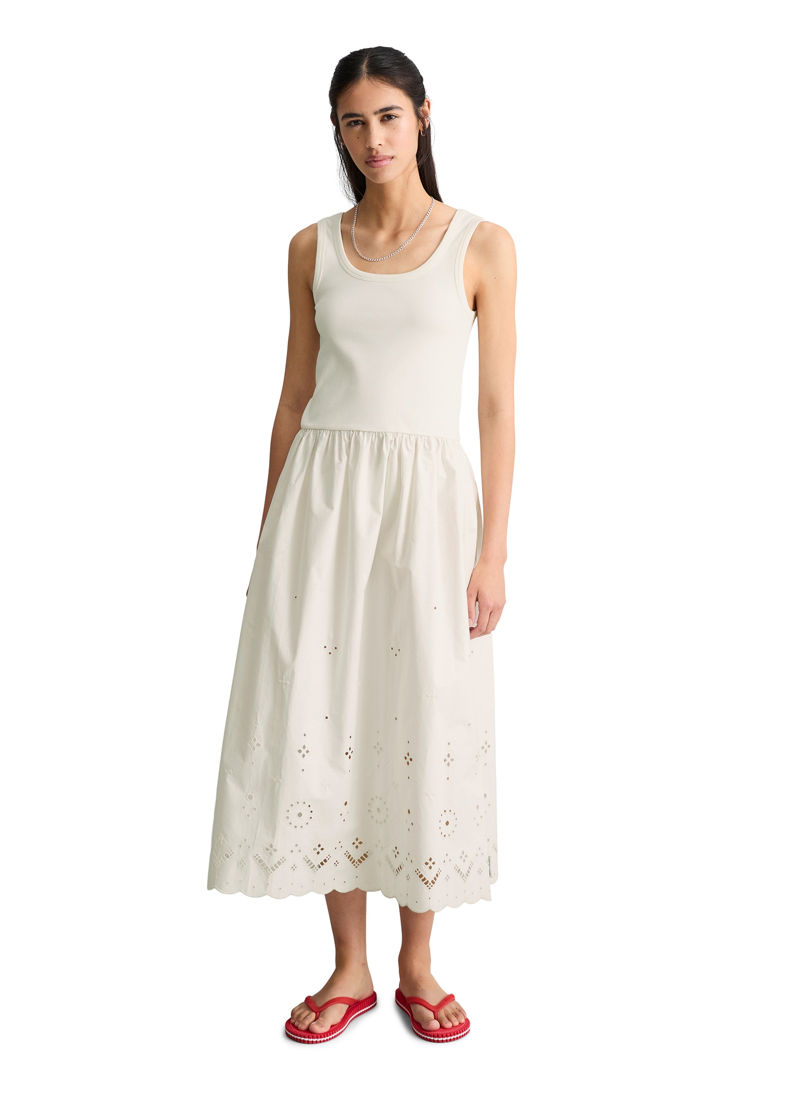Marc O'Polo DENIM Trägerkleid mit Spitzenrock aus reinem Organic Cotton