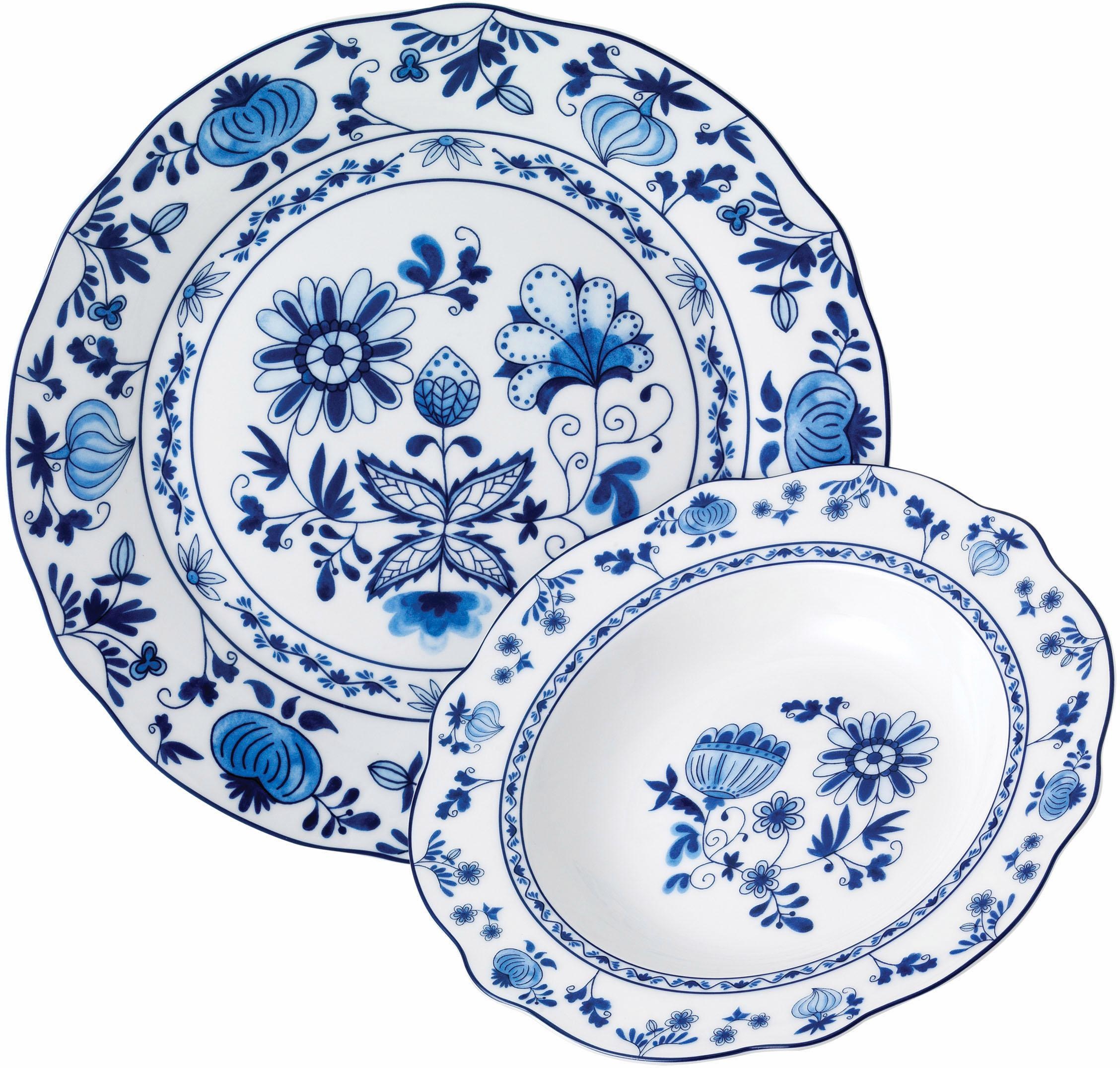 van Well Tafelservice »ZWIEBELMUSTER«, (Set, 12 tlg.), Spülmaschinengeeignet
