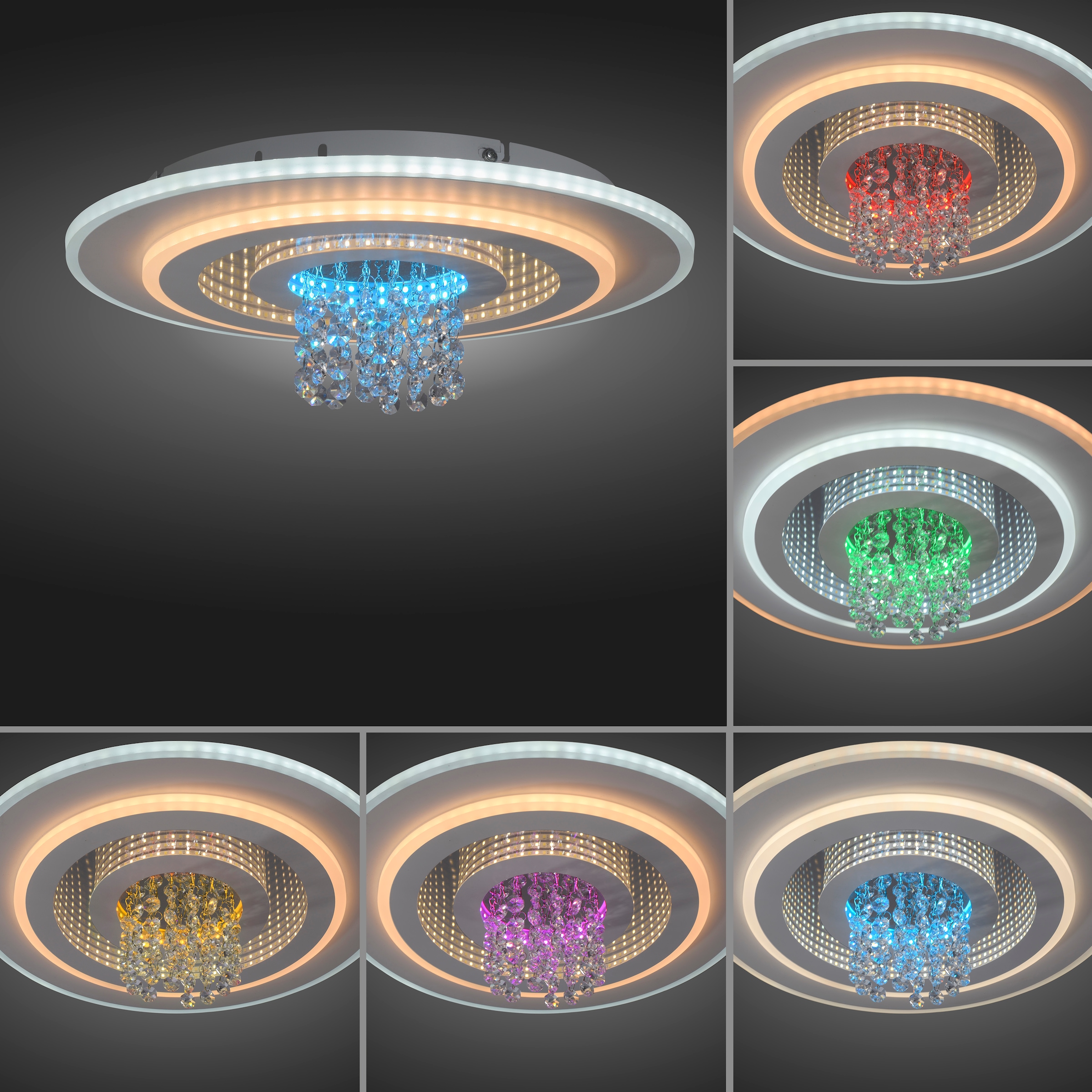 JUST LIGHT LED Deckenleuchte »TOLAGO« LED-Board 1 Stk. warmweiß - kaltweiß CCT+RGB, stufenlos dimmbar, separat steuerbar, IR-FB., Memoryfunktion