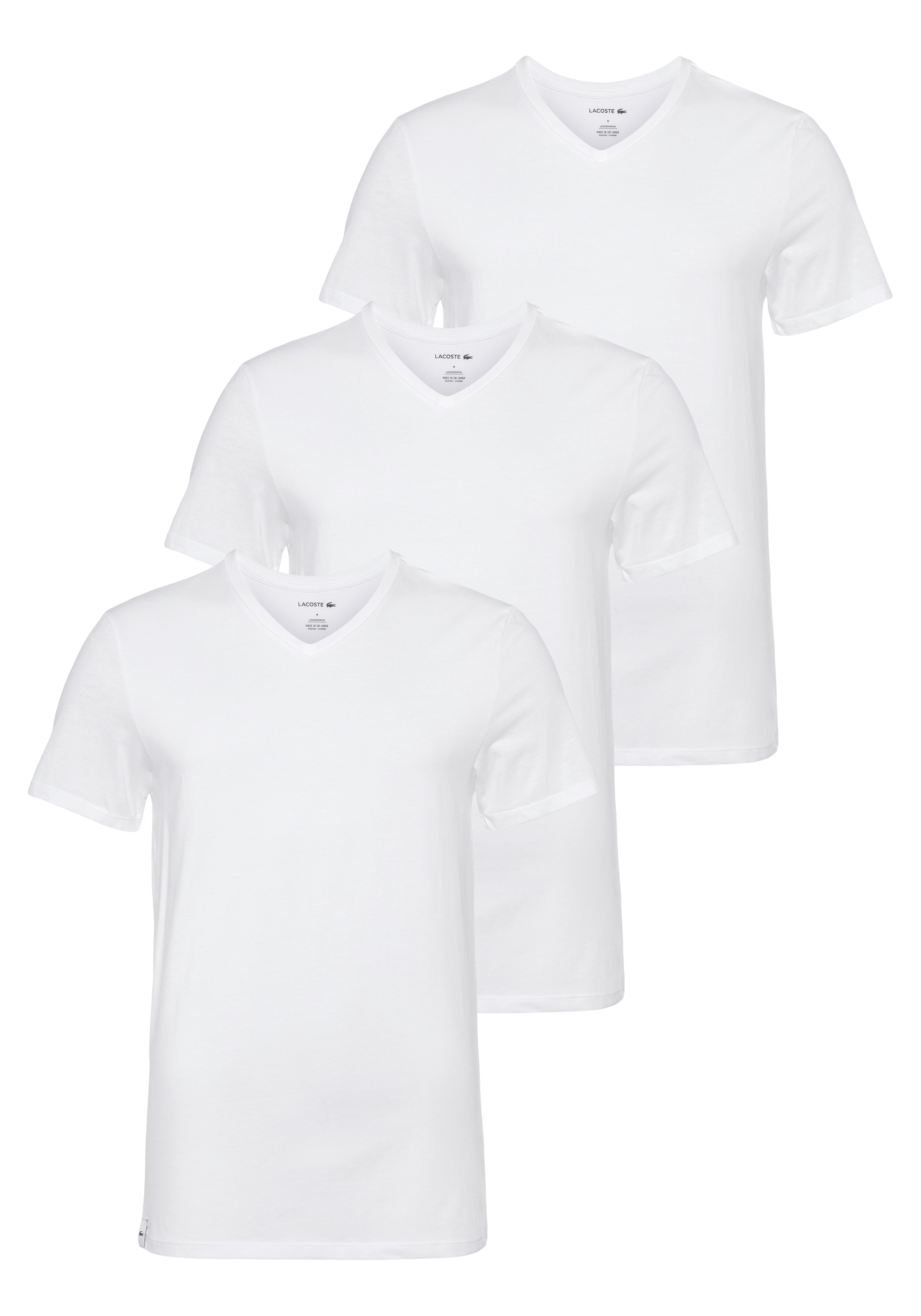 V-Shirt, (Packung, 3er-Pack), im unifarbenen Look
