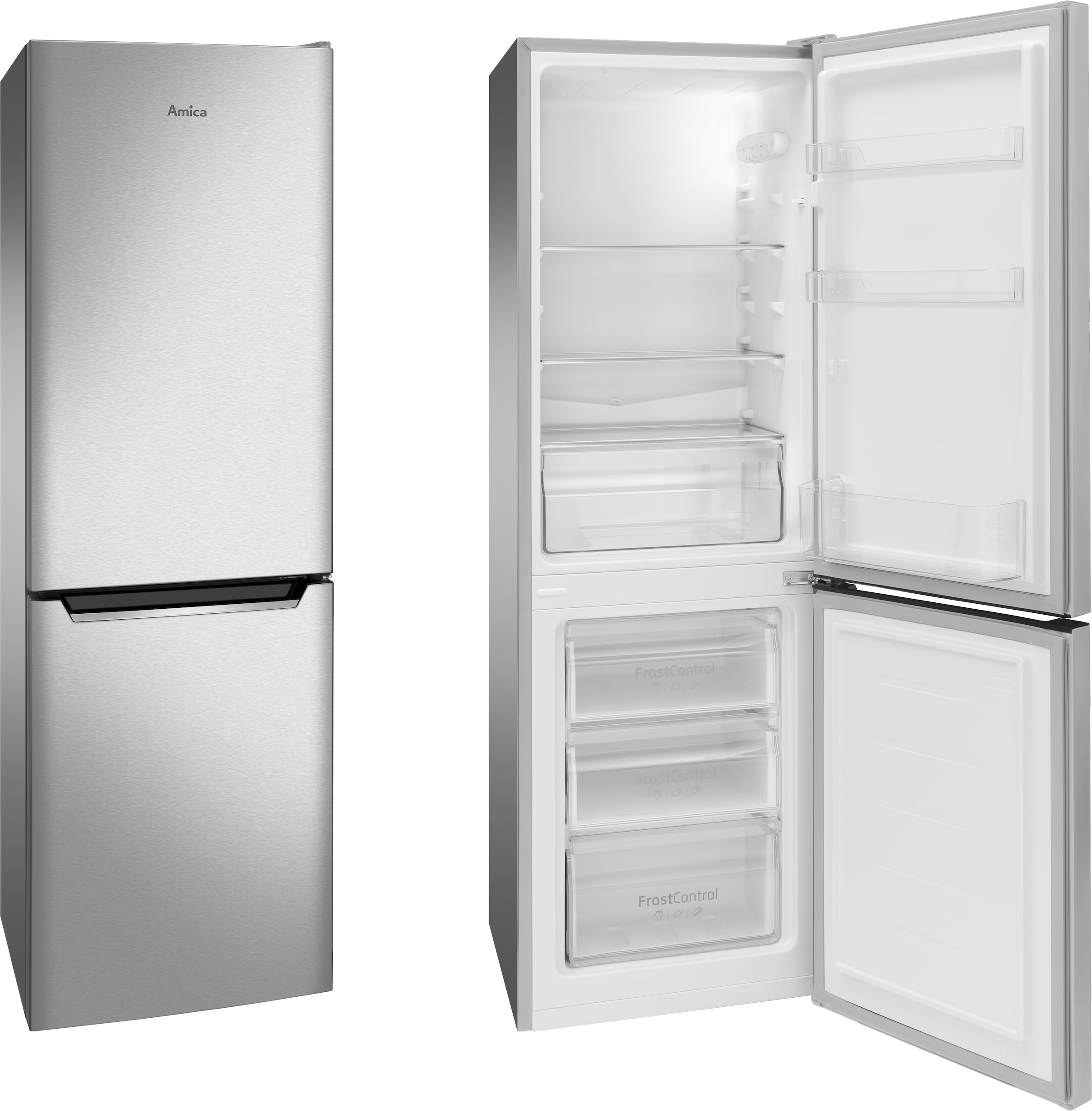 Amica Kühl-/Gefrierkombination »AKG 3840 E« 144 cm hoch 48 cm breit Stilvoll außen, smart innen – einfach entspannt kühlen