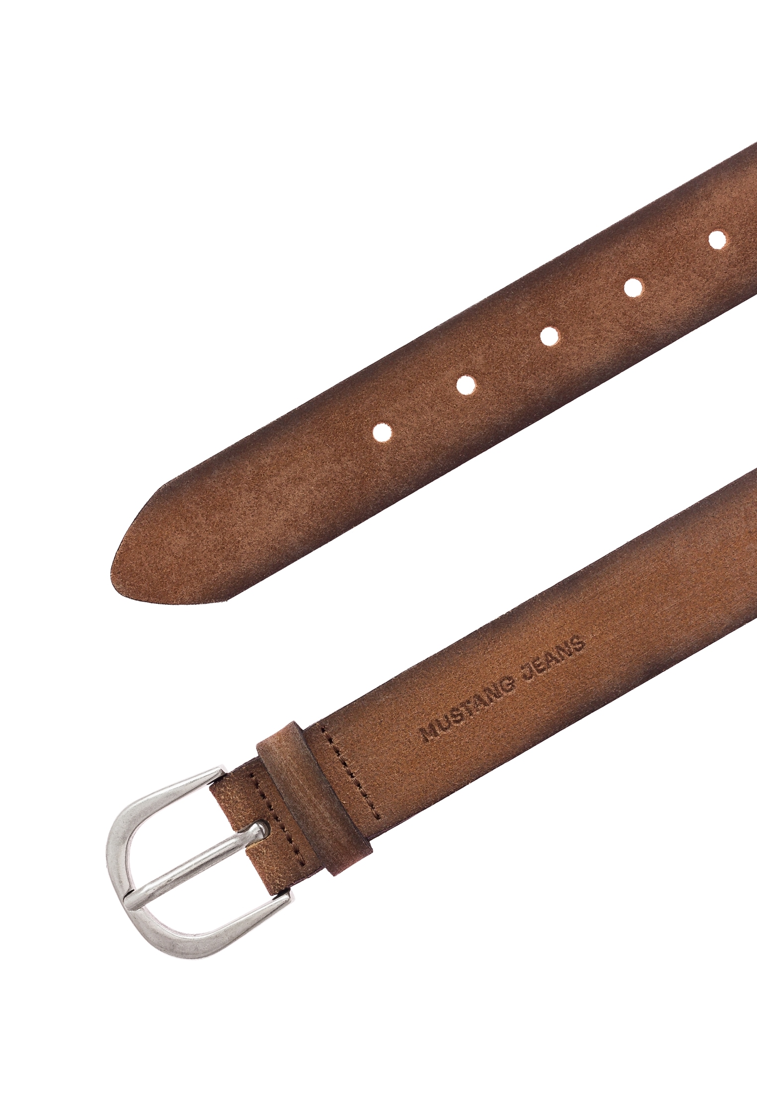 MUSTANG Ledergürtel Echtleder, einfache Dornschließe, angeraute Optik