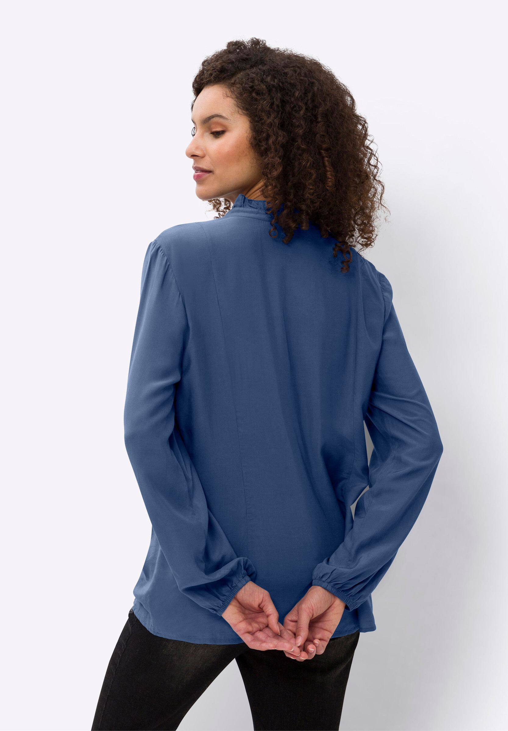 heine Rüschenbluse »Bluse Volantbluse mit mattem Glanz«