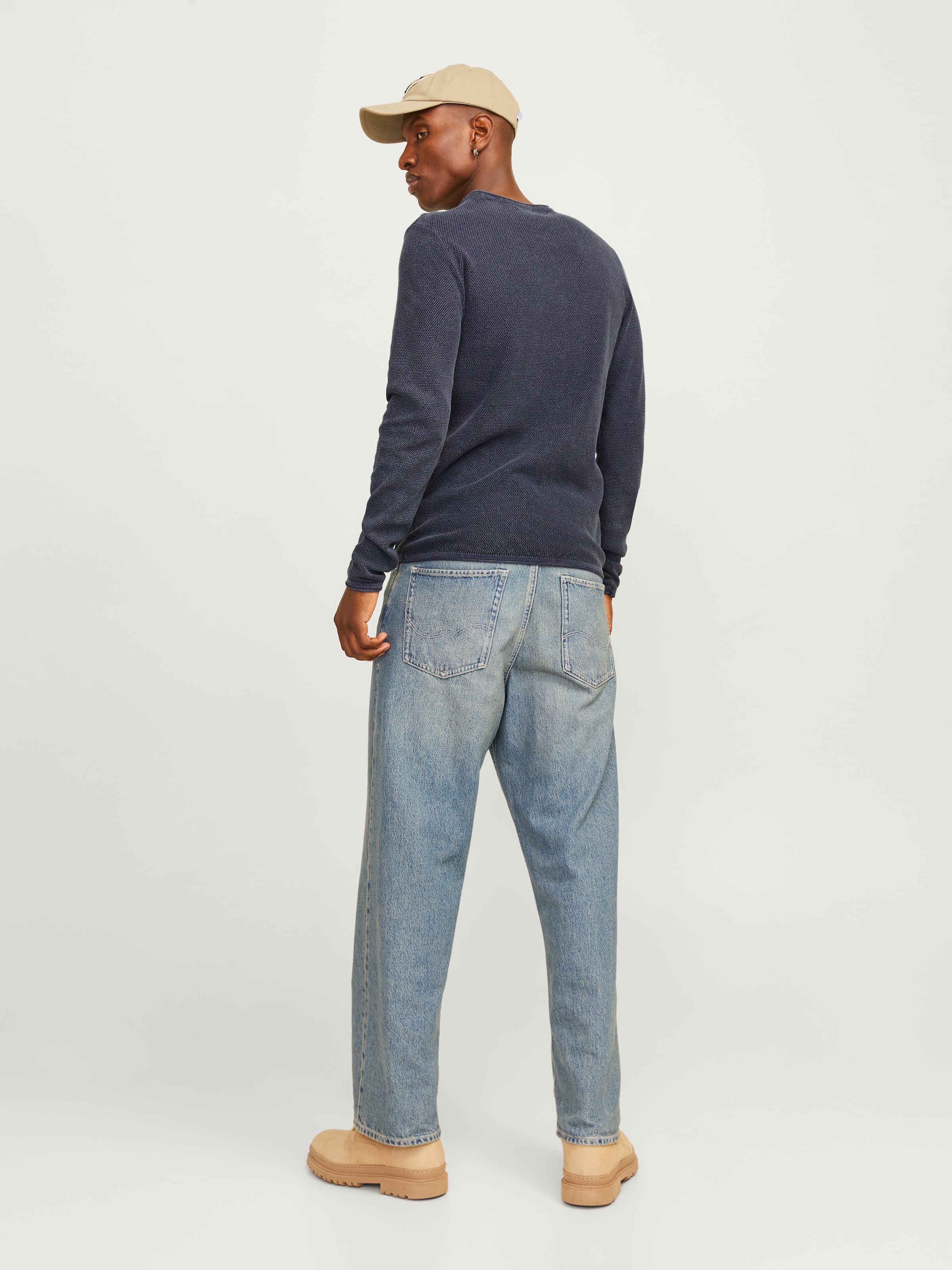 Jack & Jones Rundhalspullover »JJDEAN KNIT CREW NECK AW24«, in gewaschener Optik