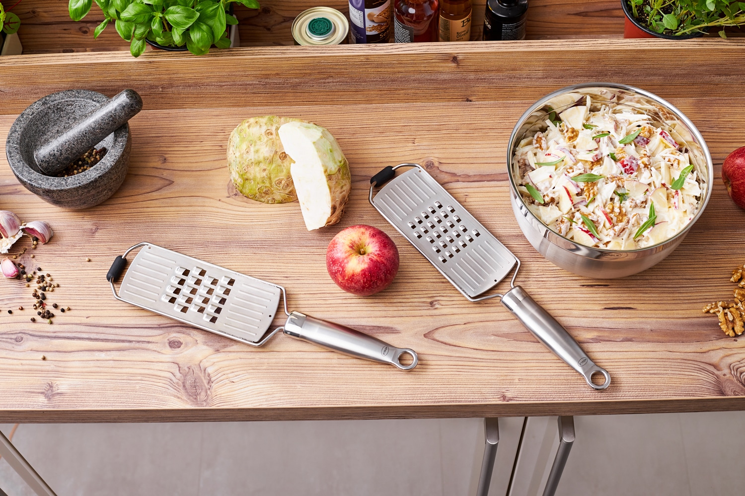 RÖSLE Küchenreibe, (1 St.), Grobreibe für Kartoffeln oder Käse, mit ergonomischem Griff