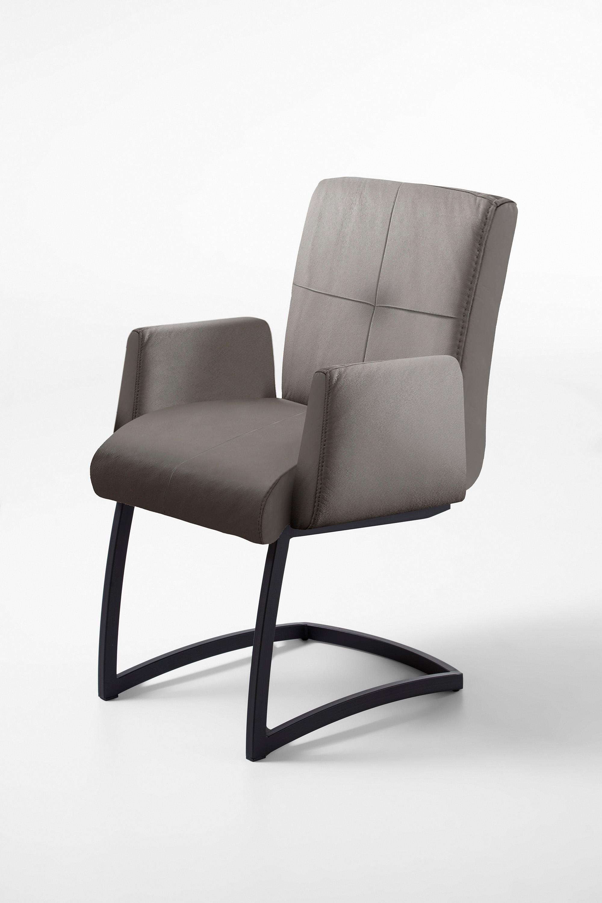 exxpo - sofa fashion Freischwinger »Affogato mit komfortablen Armlehnen«, Kunstleder SOFTLUX®, attraktiven Kreuznaht in der Rückenlehne