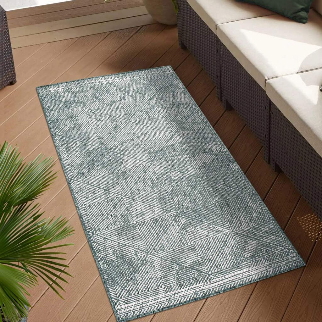 Carpet City Outdoorteppich »DUO RUG 5845«, rechteckig, Wendeteppich Wetterfest In- & Outdoor, Balkon, Terrasse, Wohnzimmer