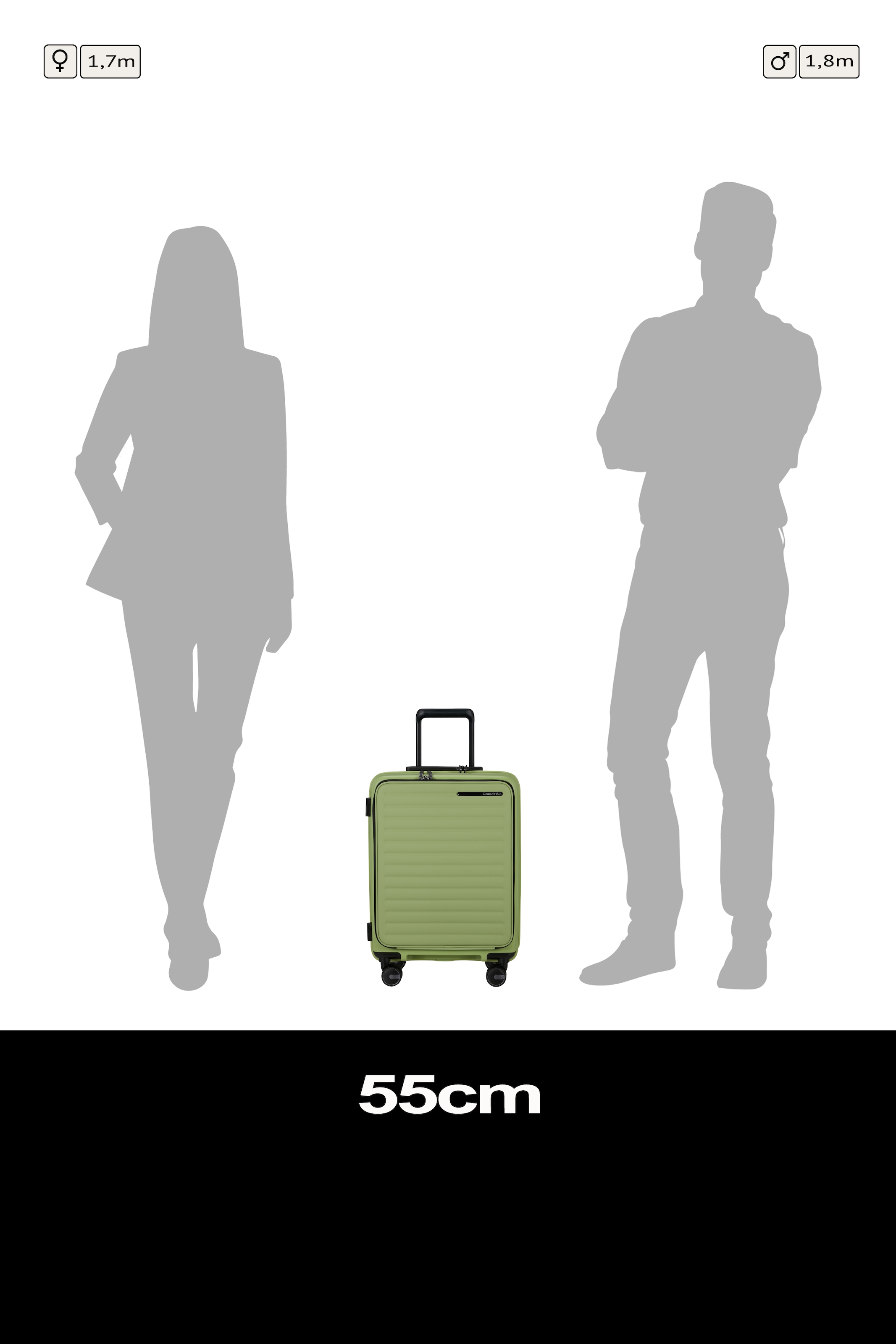 Samsonite Hartschalen-Trolley »RESTACKD, verschiedene Größen und Farben« mit Packtaschen,  42 l 4 Rollen Reisekoffer mit TSA Schloss Volumenerweiterung Packtaschen