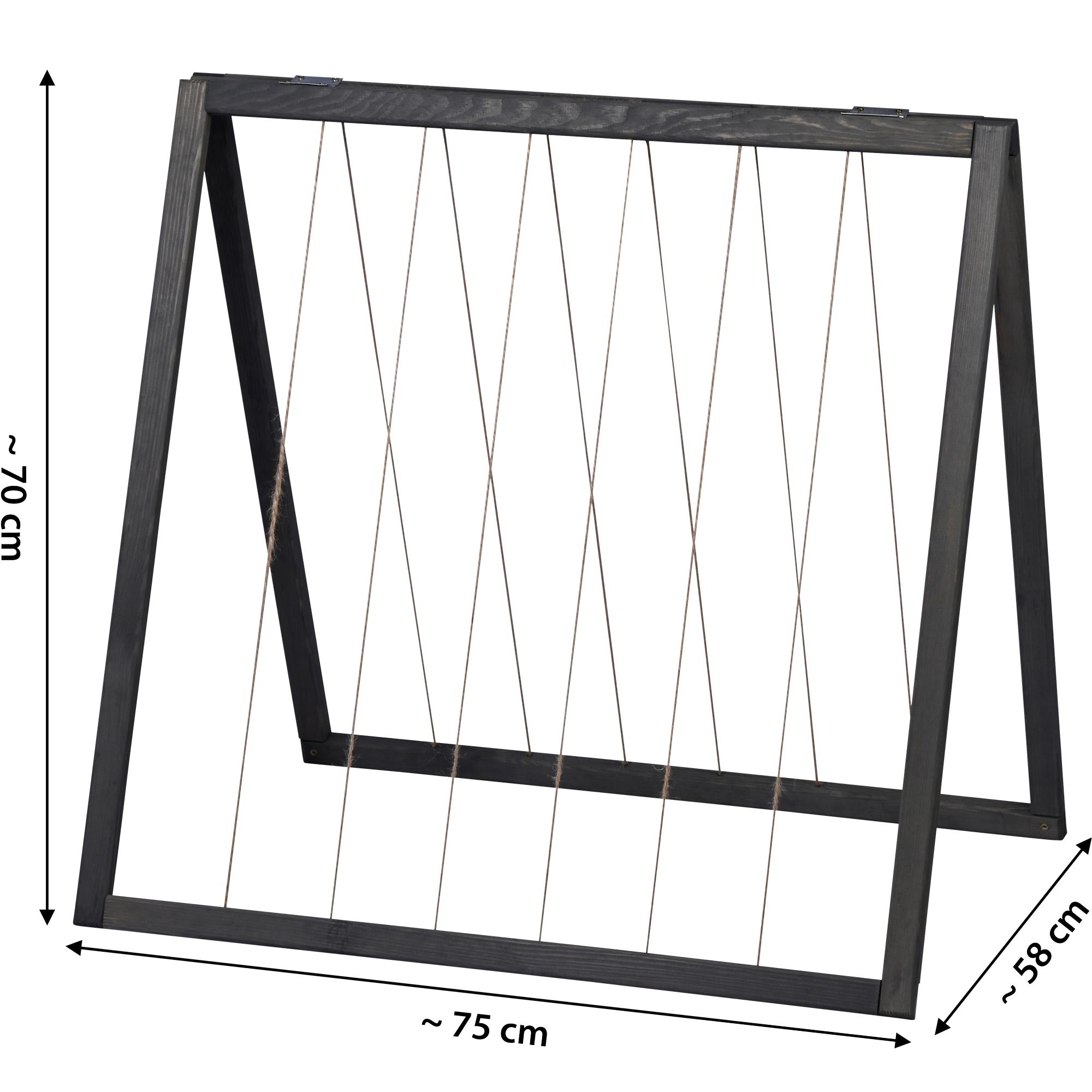 dobar Rankhilfe »Rankhilfenaufsatz Kubus 2.0 mit Jutesträngen, Anthrazit« 78 x 58 x 78 cm (L x B x H)