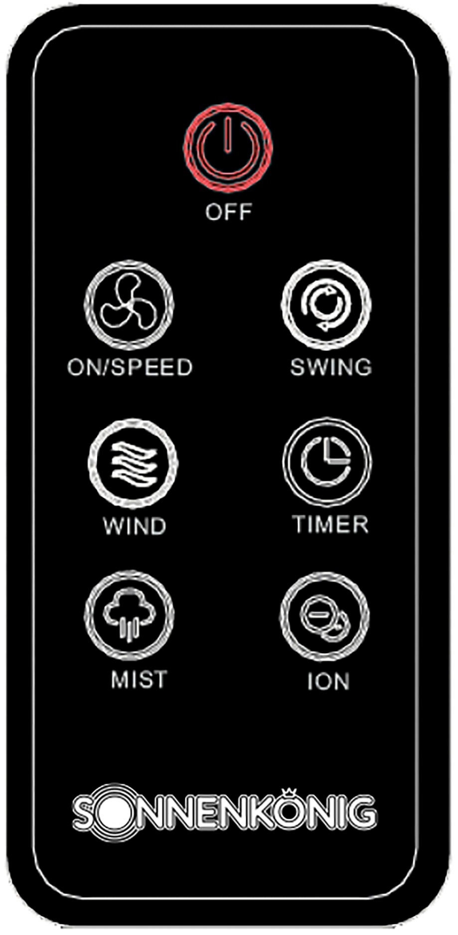 Sonnenkönig Standventilator »Air Fresh 5S, Leistung 100W, LED-Display, Ionisator, 9h Timer,«, Fernbedienung, 3 Ventilationsstufen, 4.6L Wassertank