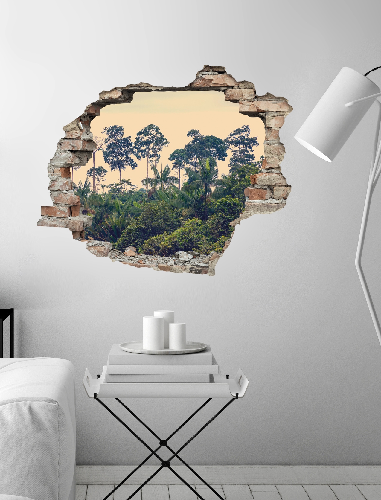 queence Wandtattoo »Regenwald« Wandsticker, Wandbild, selbstklebend, 3D, Wanddurchbruch