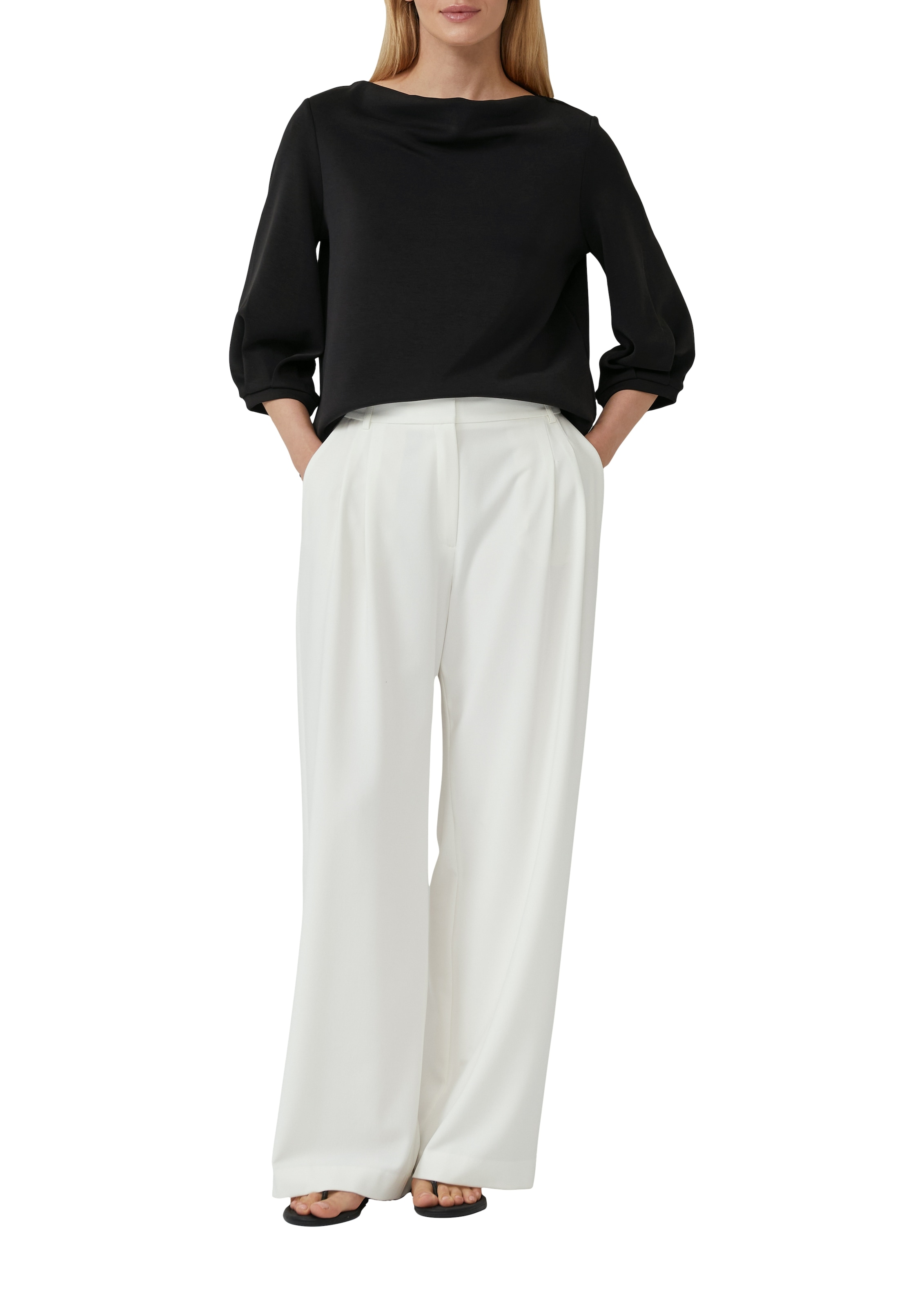 s.Oliver BLACK LABEL Sweatshirt, mit Wasserfall Ausschnitt