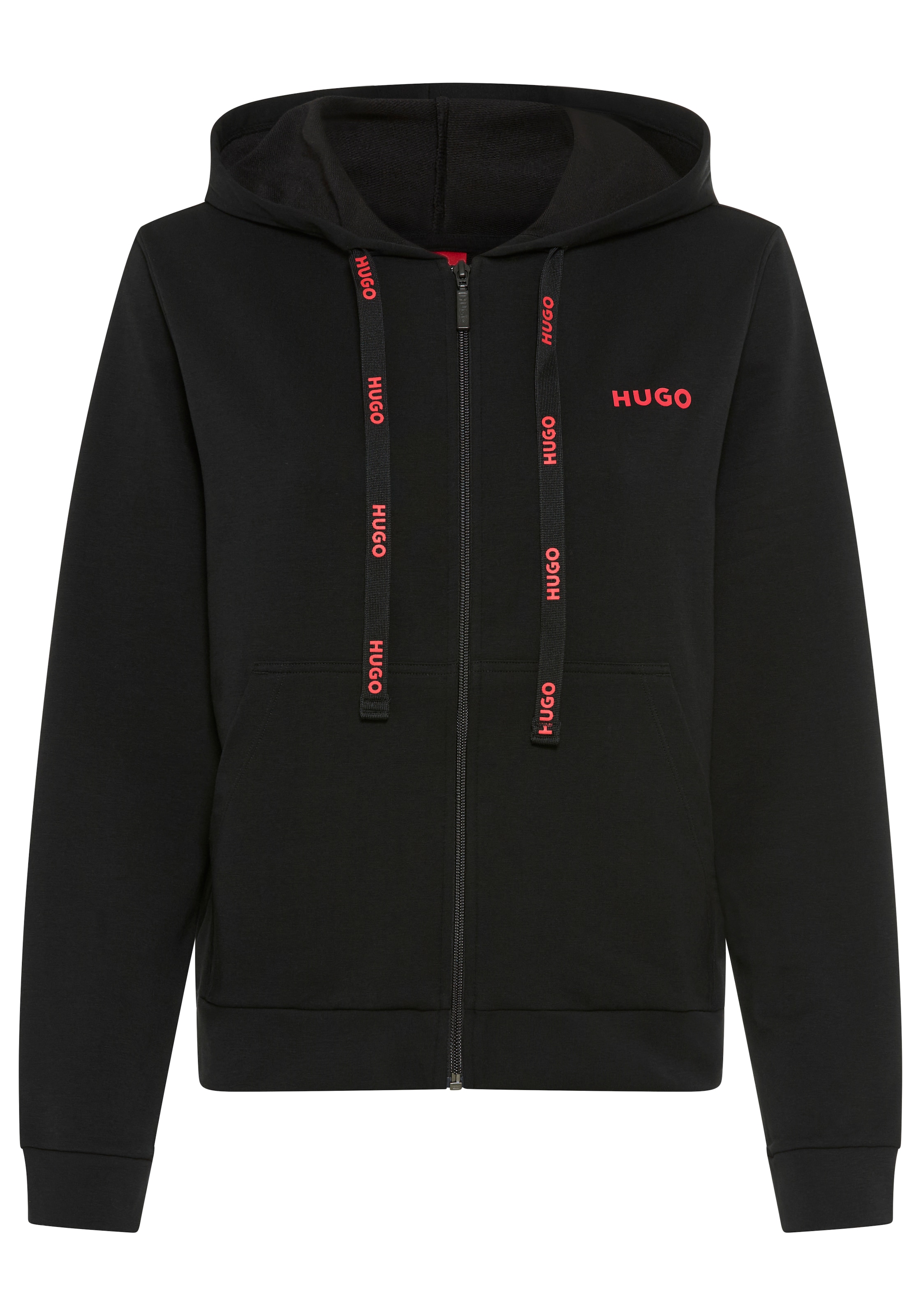 HUGO Underwear Sweatjacke Kapuze, Reißverschluss, gerade geschnitten