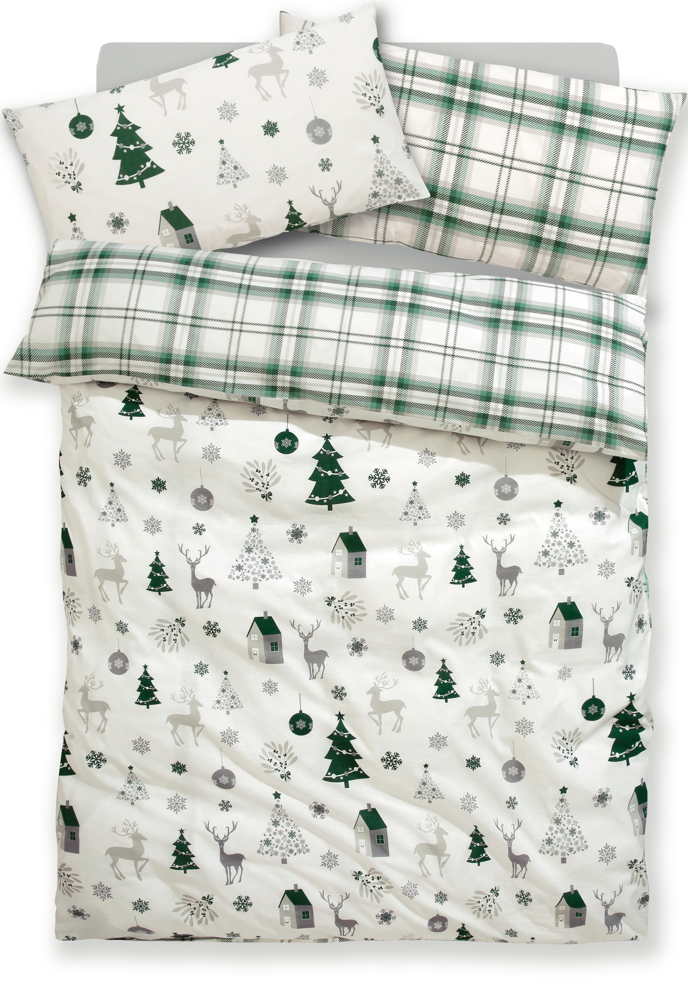OTTO home Bettwäsche »Mikkel« 2 Bettwäsche ab Gr. 135x200 cm,100% Baumwolle, Weihnachten