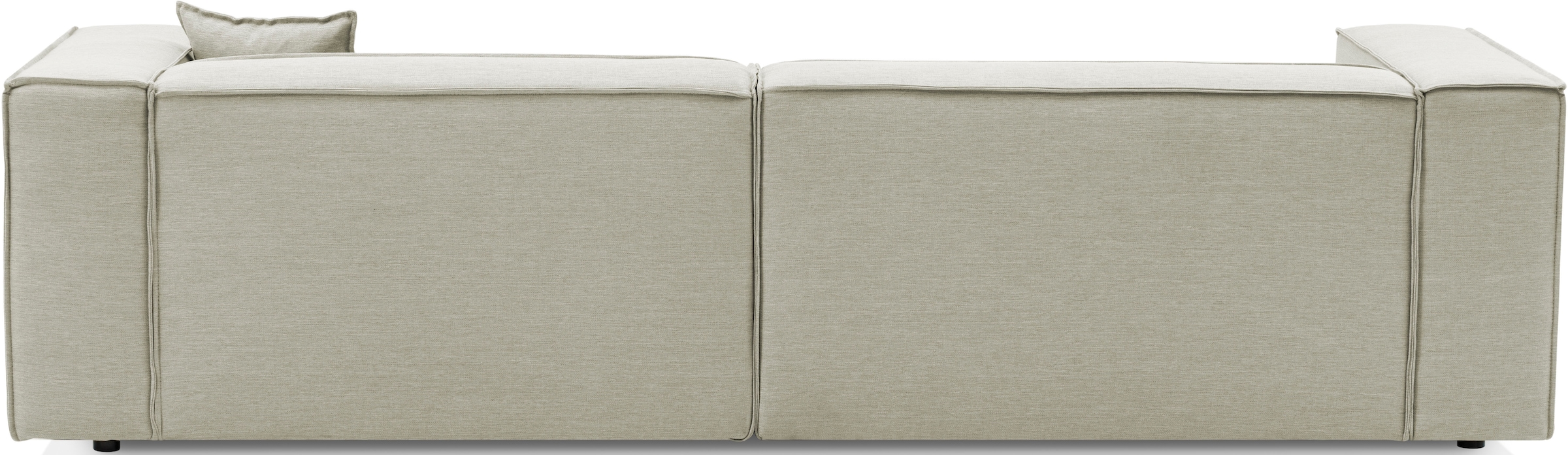 LeGer Home by Lena Gercke Ecksofa »PIARA mit Kedernaht in Cord oder Leinenoptik, moderne Couch in L-Form«, wahlweise Ottomane rechts/links, schwarze Füße, bequemer Sitzkomfort
