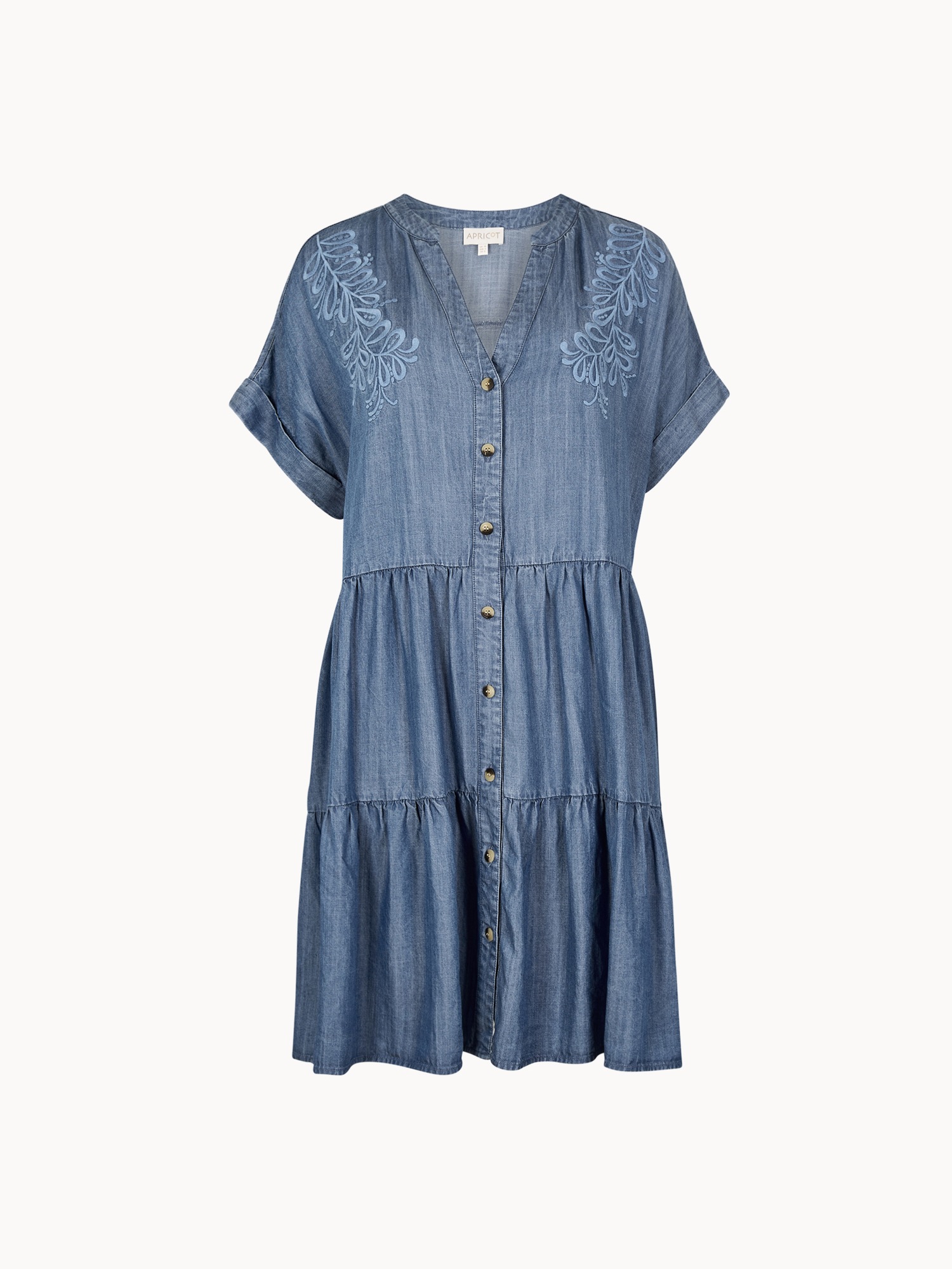 Apricot Jeanskleid »Minikleid« mit Stufenrock